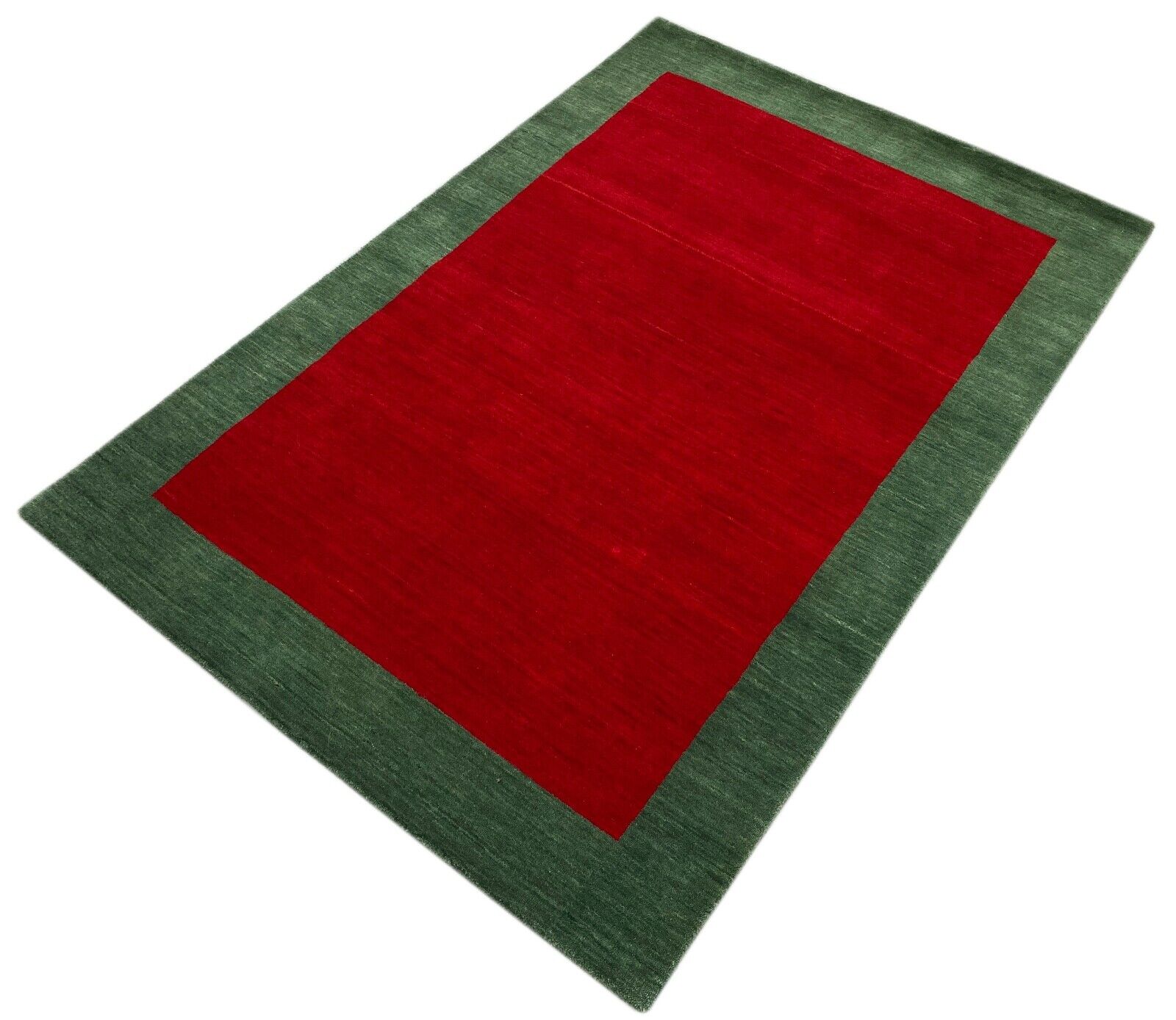 Rot Grün Teppich 100% Wolle Gabbeh 120x180 cm Handgewebt Home Deko WR154 