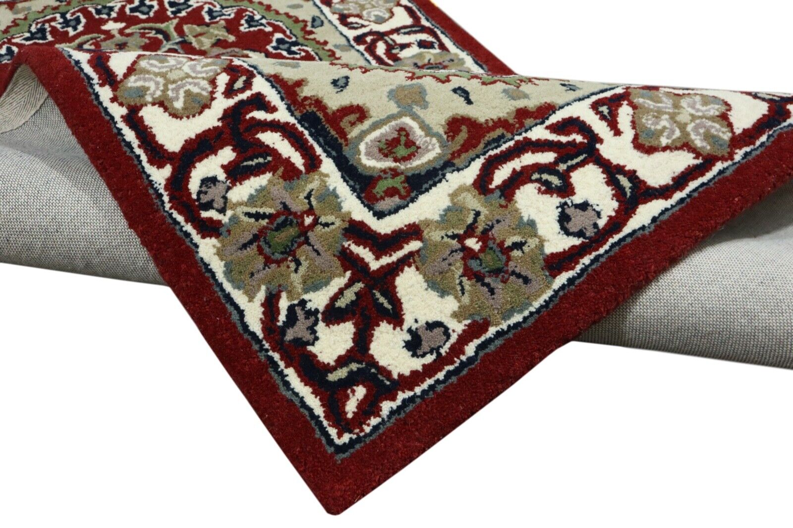 Rot Orient Teppich 100% Wolle 90X160 cm Handarbeit Handgetuftet T975