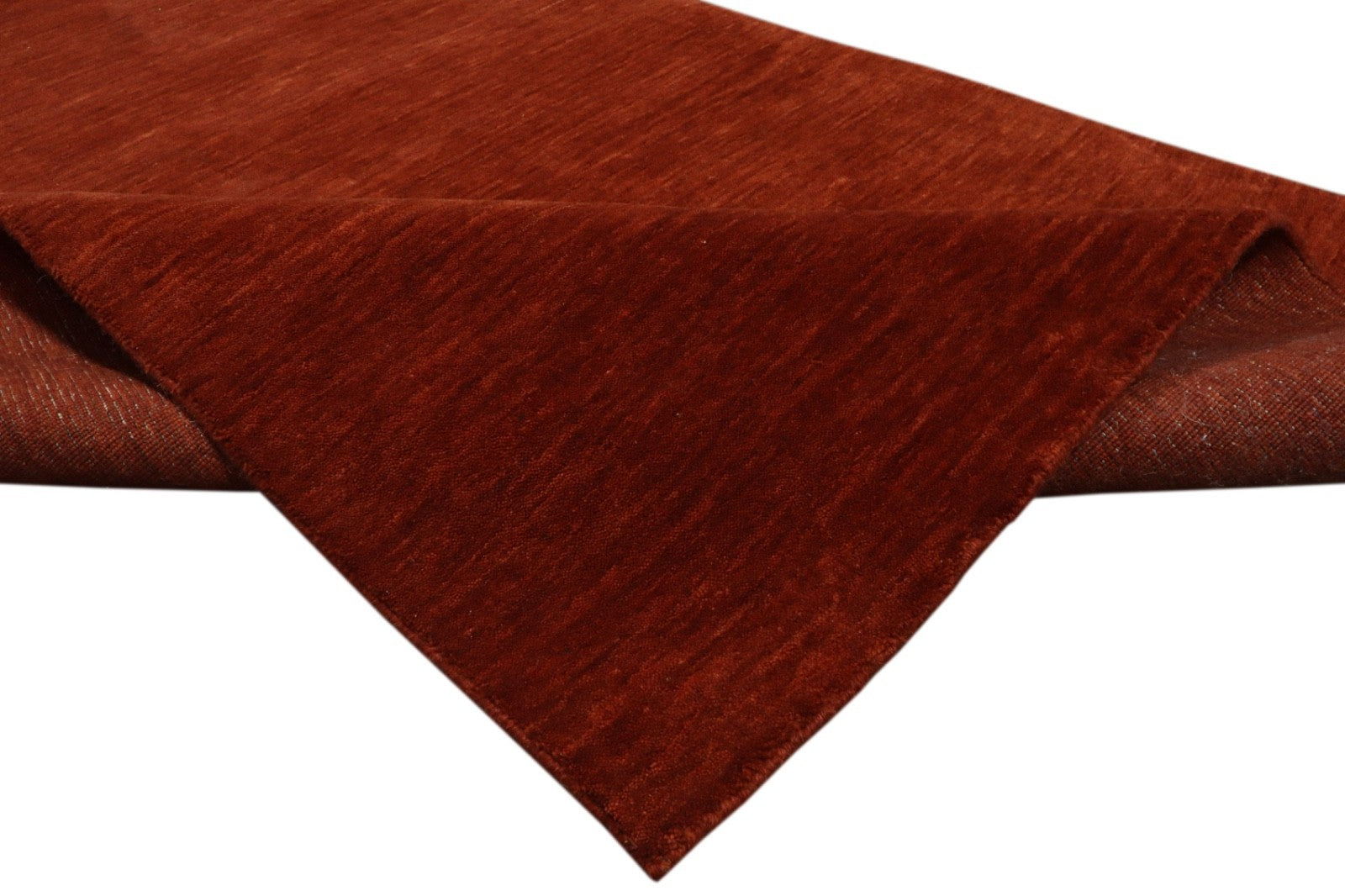 Handgewebter Gabbeh Teppich 100% Wolle Orange Unifarben 120x180 cm HL1077