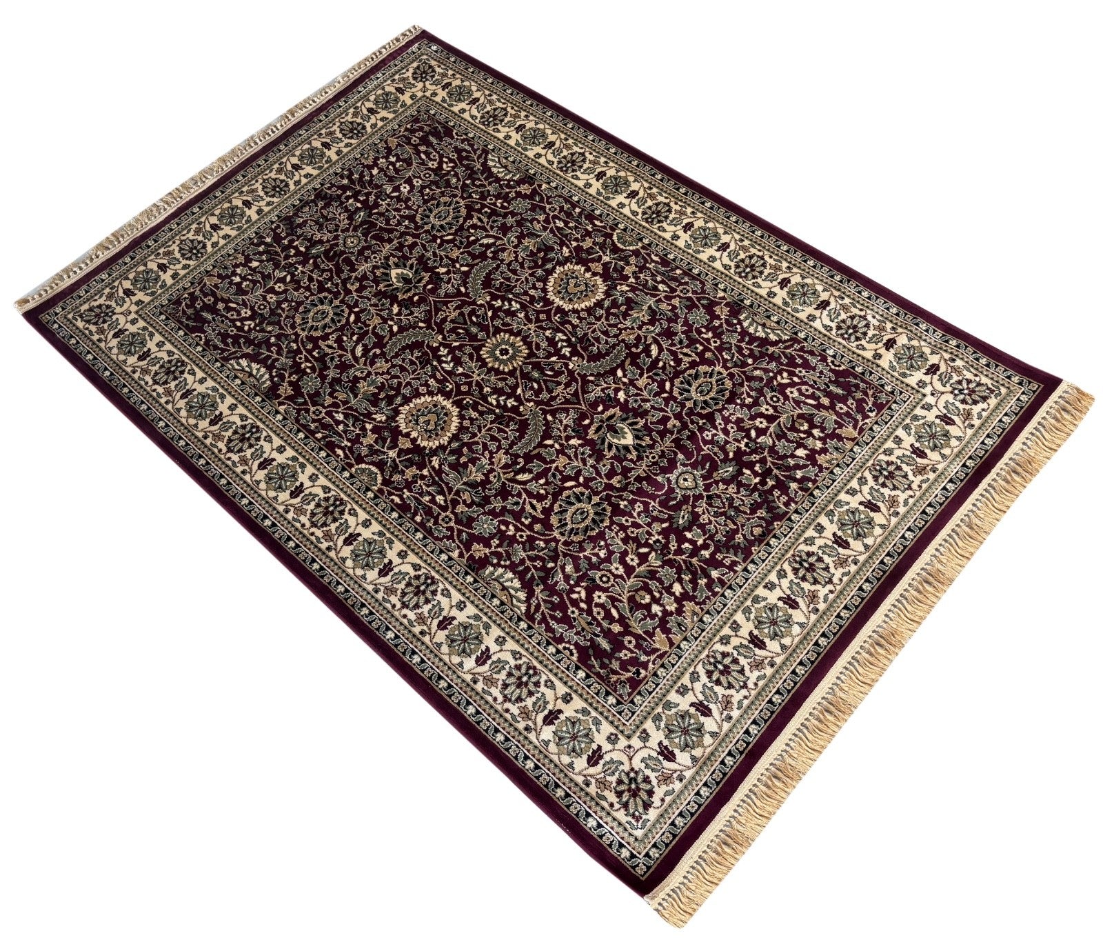 Tappeto orientale Kashmir Design 150x210 cm Viscosa Seta Lucida Castagna Marrone M604M