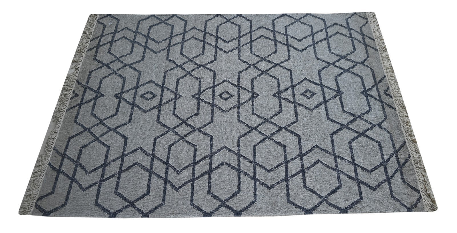 Bunter Wollteppich 120x180 cm Handgefertigt Modern Teppich sh199