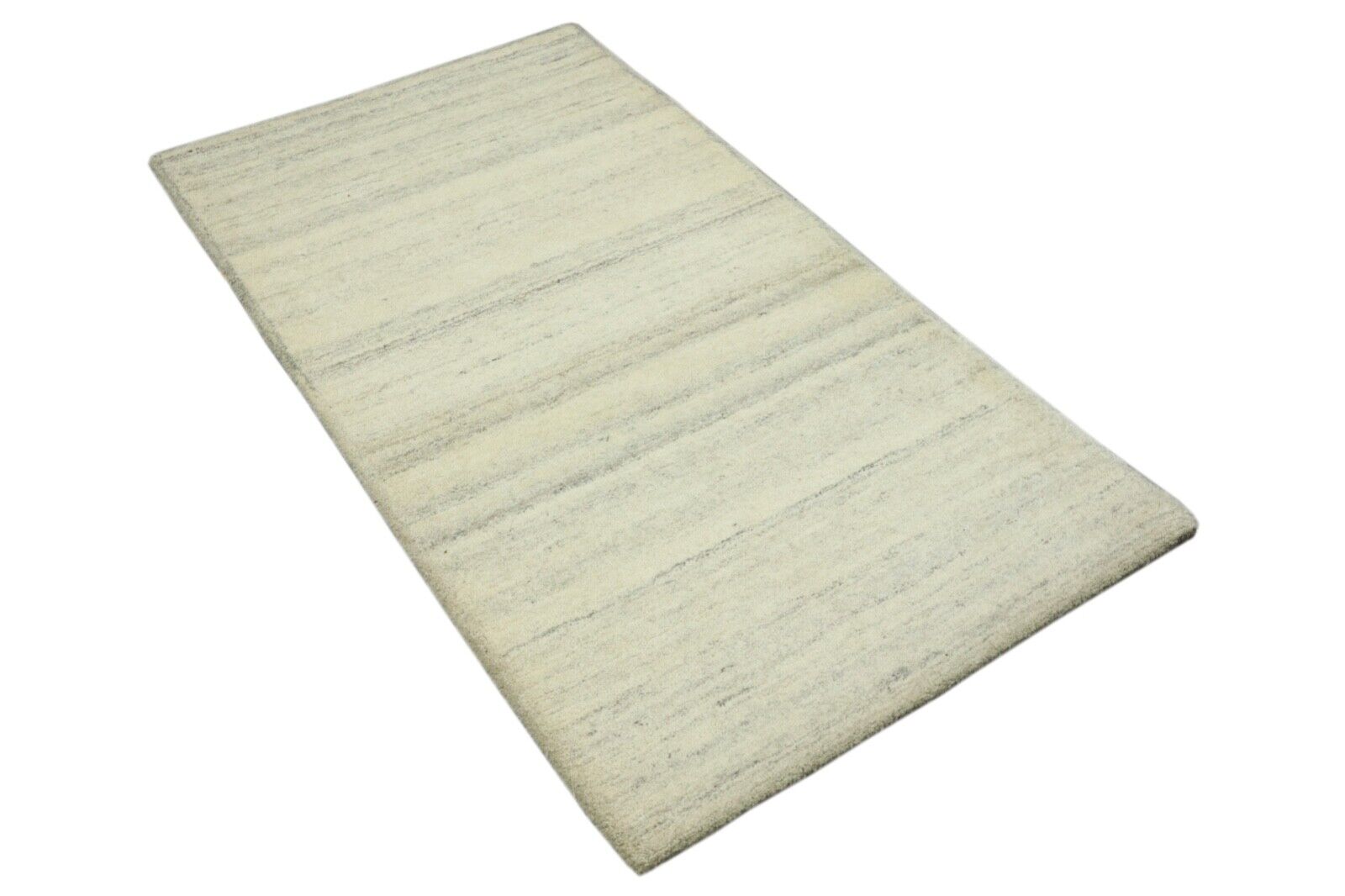 Beige Grau Orient Teppich 100% Wolle 90X160 cm Handarbeit Handgetuftet T977