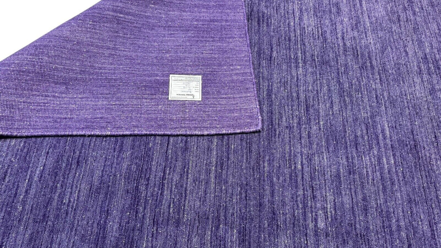 violett Lila Teppich 100% Wolle 170x240 cm Handgewebt Gabbeh Orientteppich G248