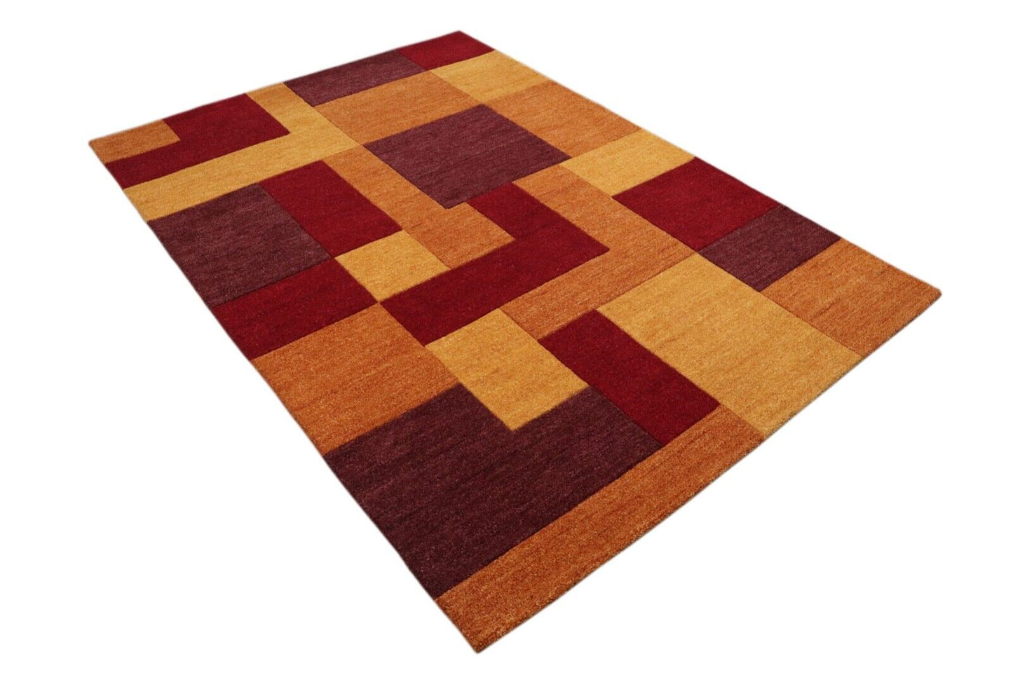Terrakotta Teppich 100% Wolle Rot 160X230 cm Handarbeit Handgetuftet T925