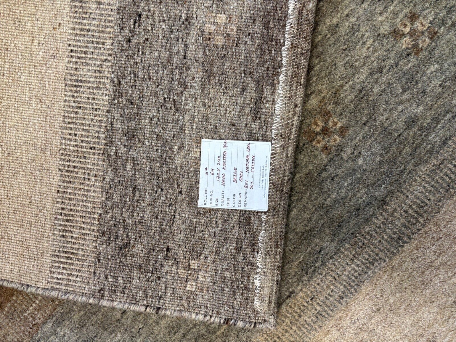 Handgeknüpft Orientteppich 170x240  Wolle Teppich Klassisch Design st64