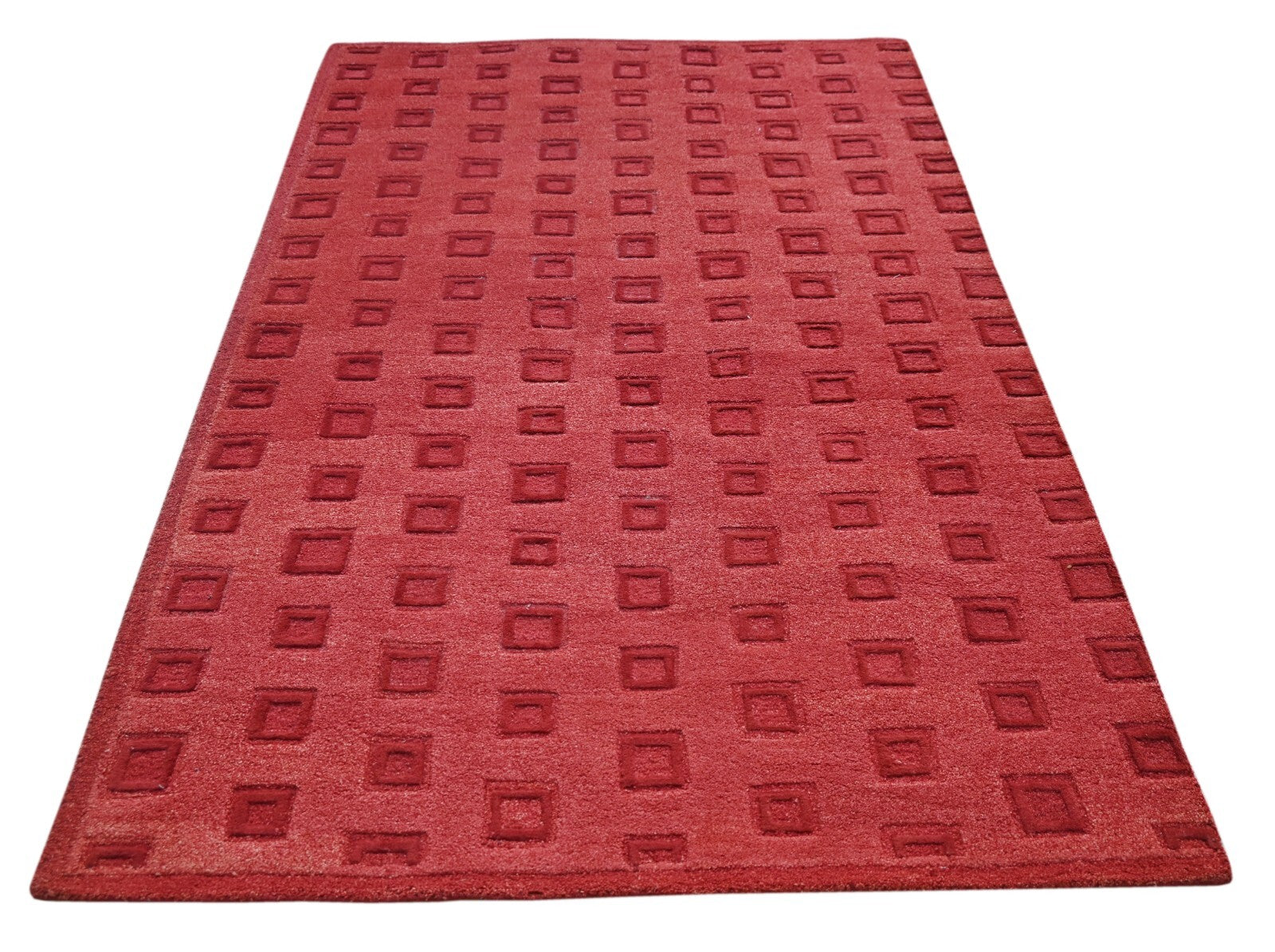 Handgetufteter Wolle teppich 150x240 Rot Modern Wohnzimmer SH265