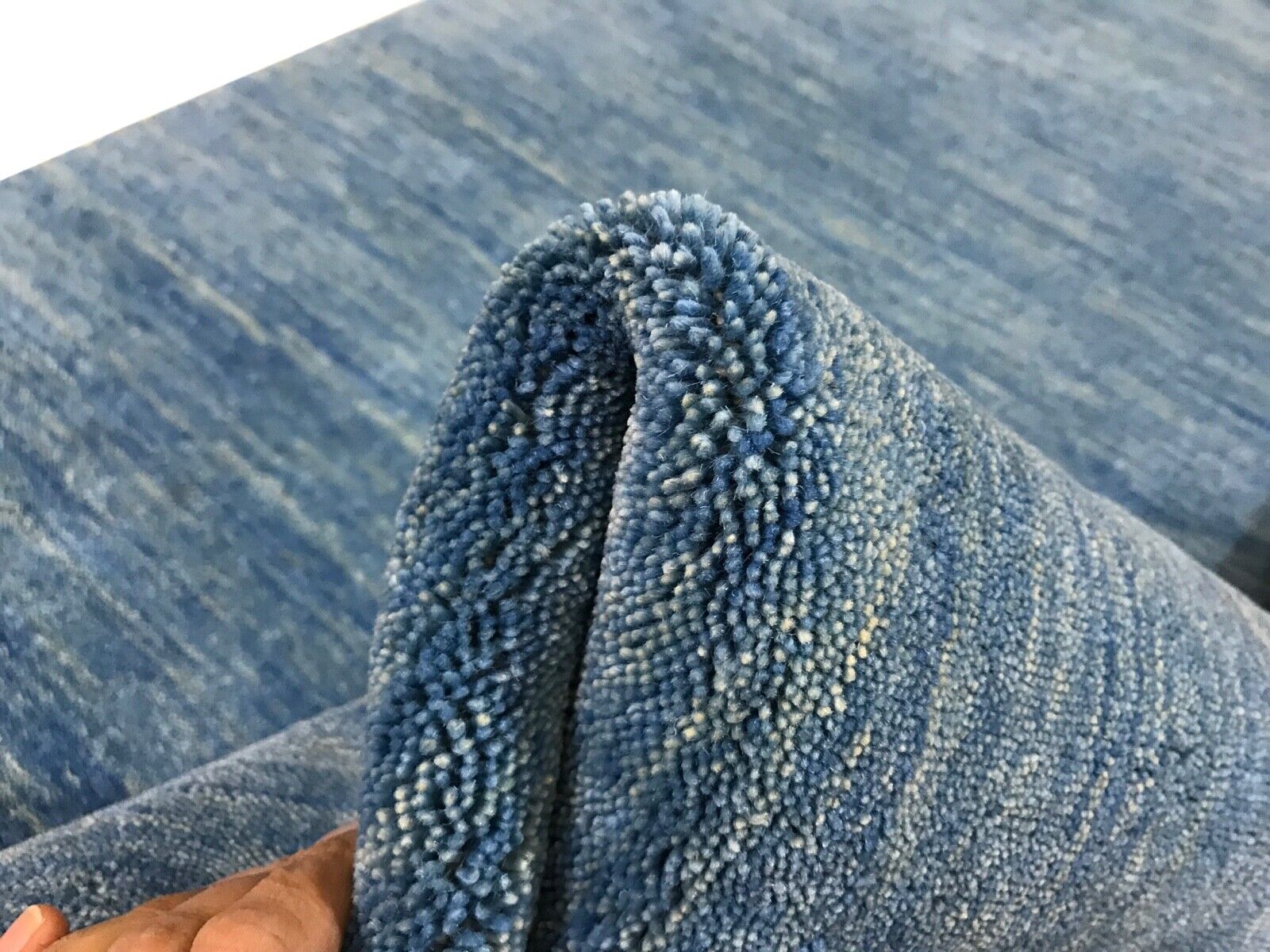 Orientteppich Gabbeh 100% Wolle Blau 7 Größen Handgefertigt Teppich G-079