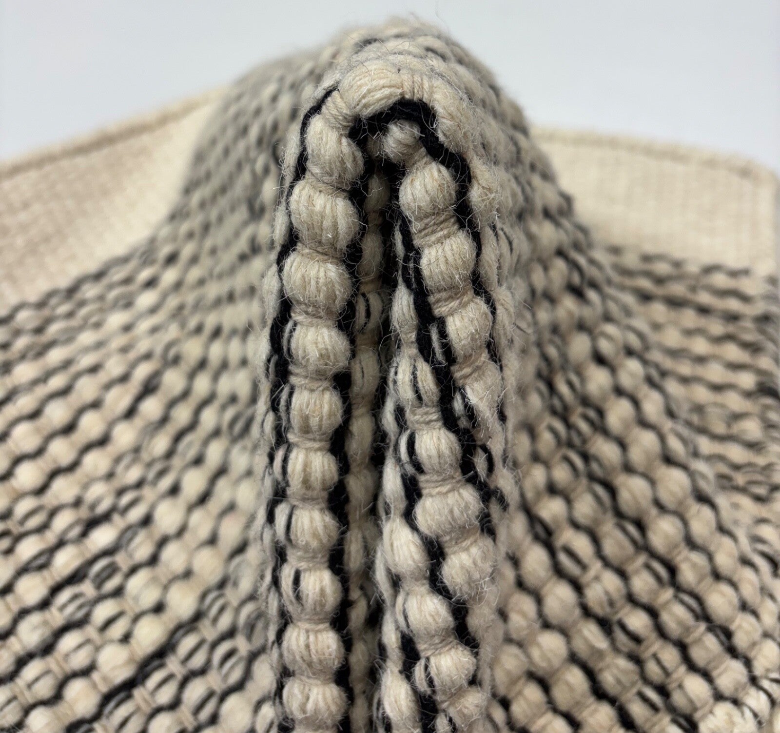 Kilim Dhurry Teppich 60x90cm Handgefertigt 100% Wolle Naturbeige Dunkelgrau D102