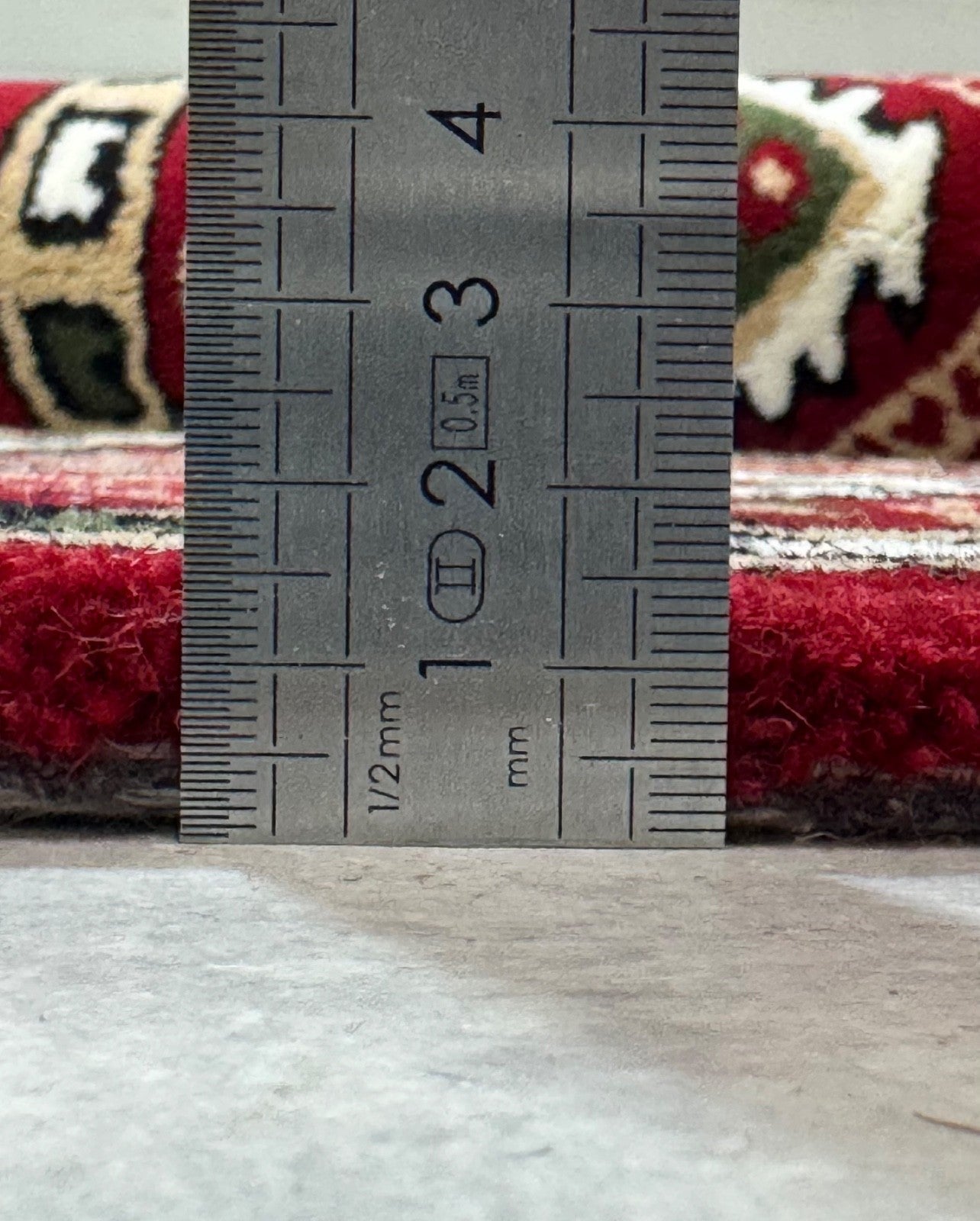 Wollteppich 40x60 Rot Beige Oriental Handgemacht Türvorleger Fussmatte HT376R