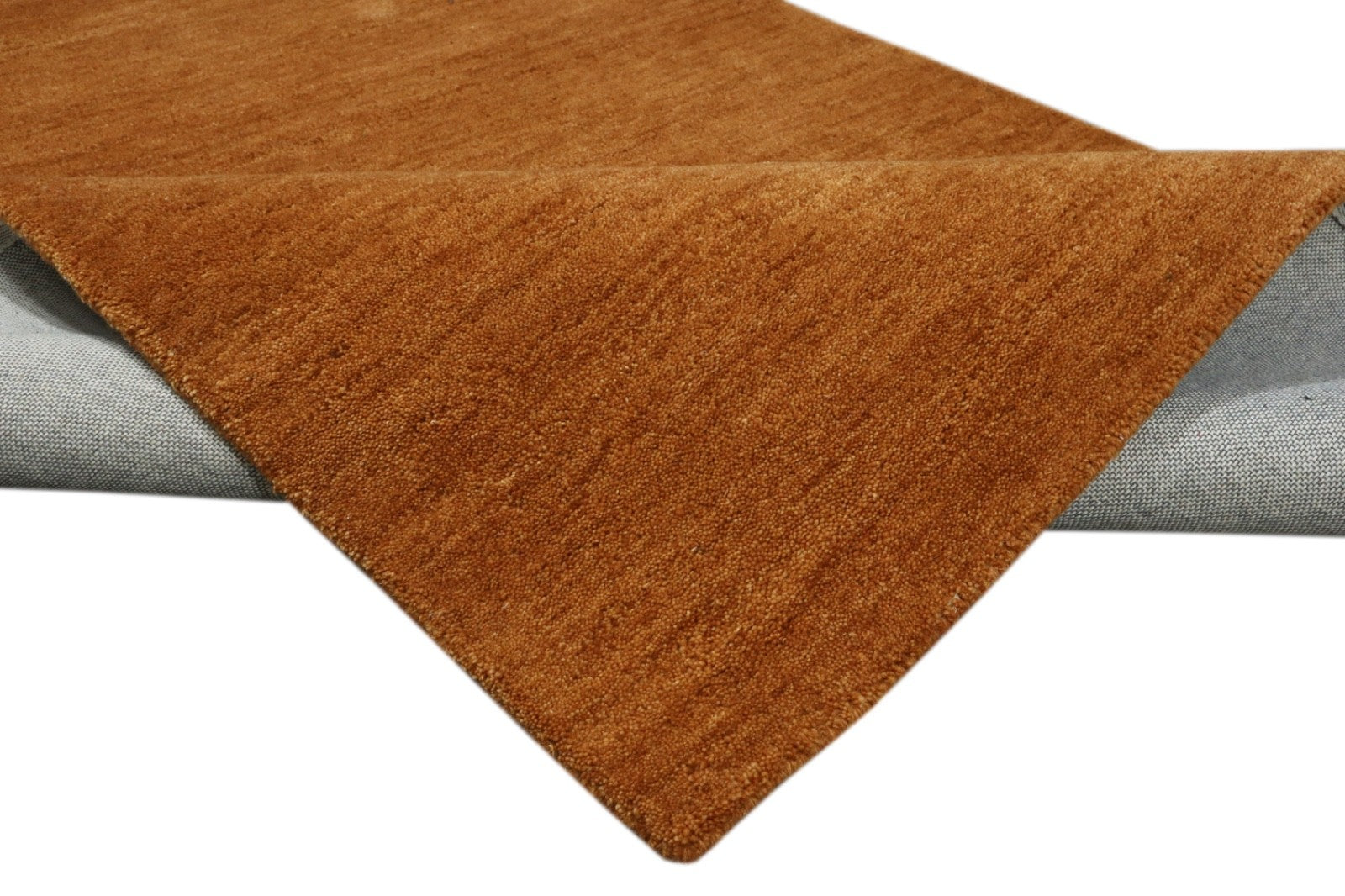 Gabbeh Teppich 100% Wolle Kamelbraun Uni Farbe 120x180 cm  Handgemacht PL1