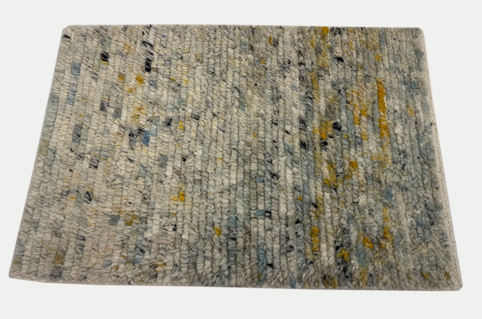 Kézzel csomózott 100% gyapjú szőnyeg, 60x90 cm, modern dizájn, bézs/többszínű, R5