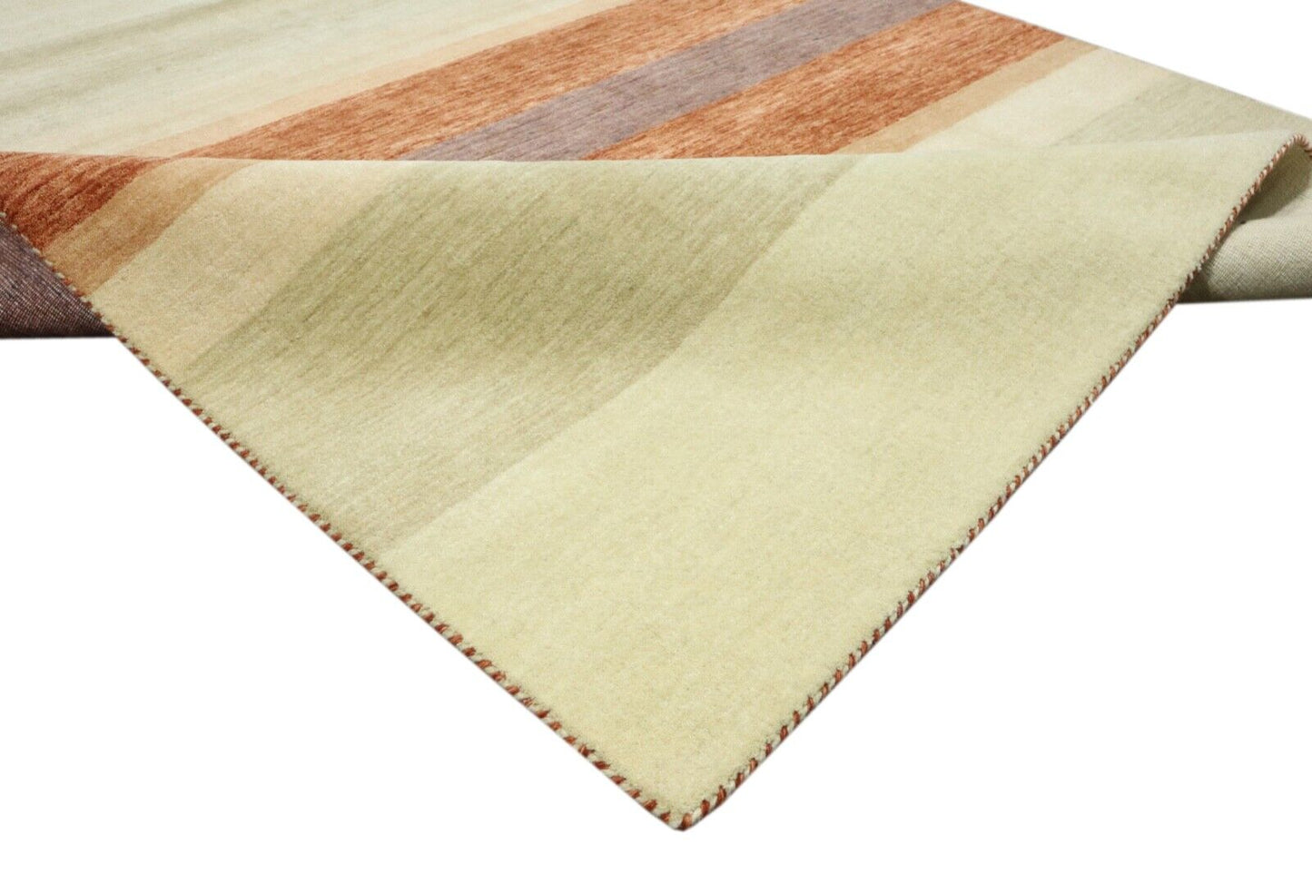 Teppich 100% Wolle 170x240 cm Terrakotta Beige Handgewebt Gabbeh LR1048