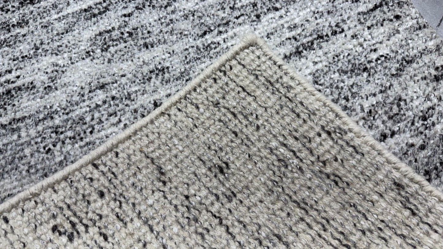 Moderner Teppich 60x90 Handgeknüpft Wolle & Viskose Grau Beige Schwarz DTK-98