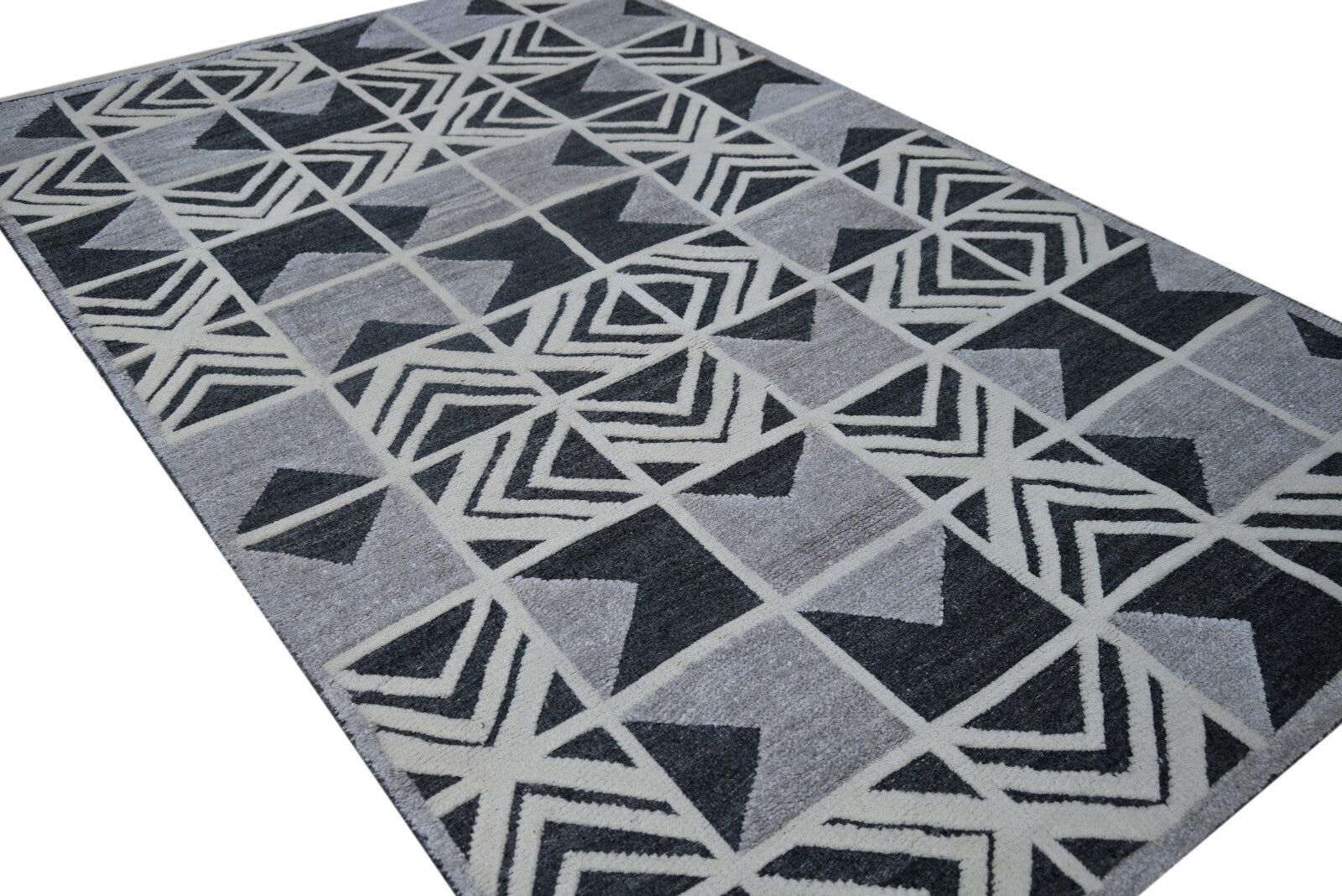 Modernes Handgeknüpfter Wolle 150x240 Vintage grau Wohnzimmer Teppich SH174