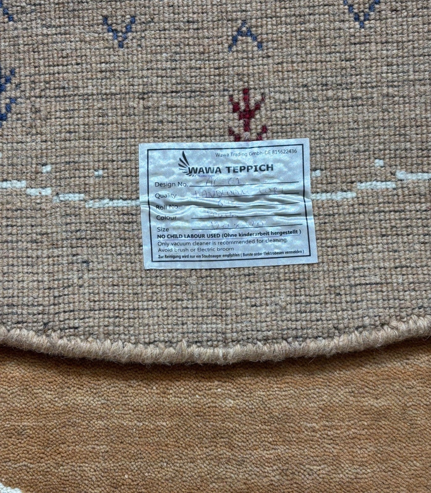 Gabbeh Teppich Rund 120 cm Handgewebt 100% Wolle Orient Design ac1