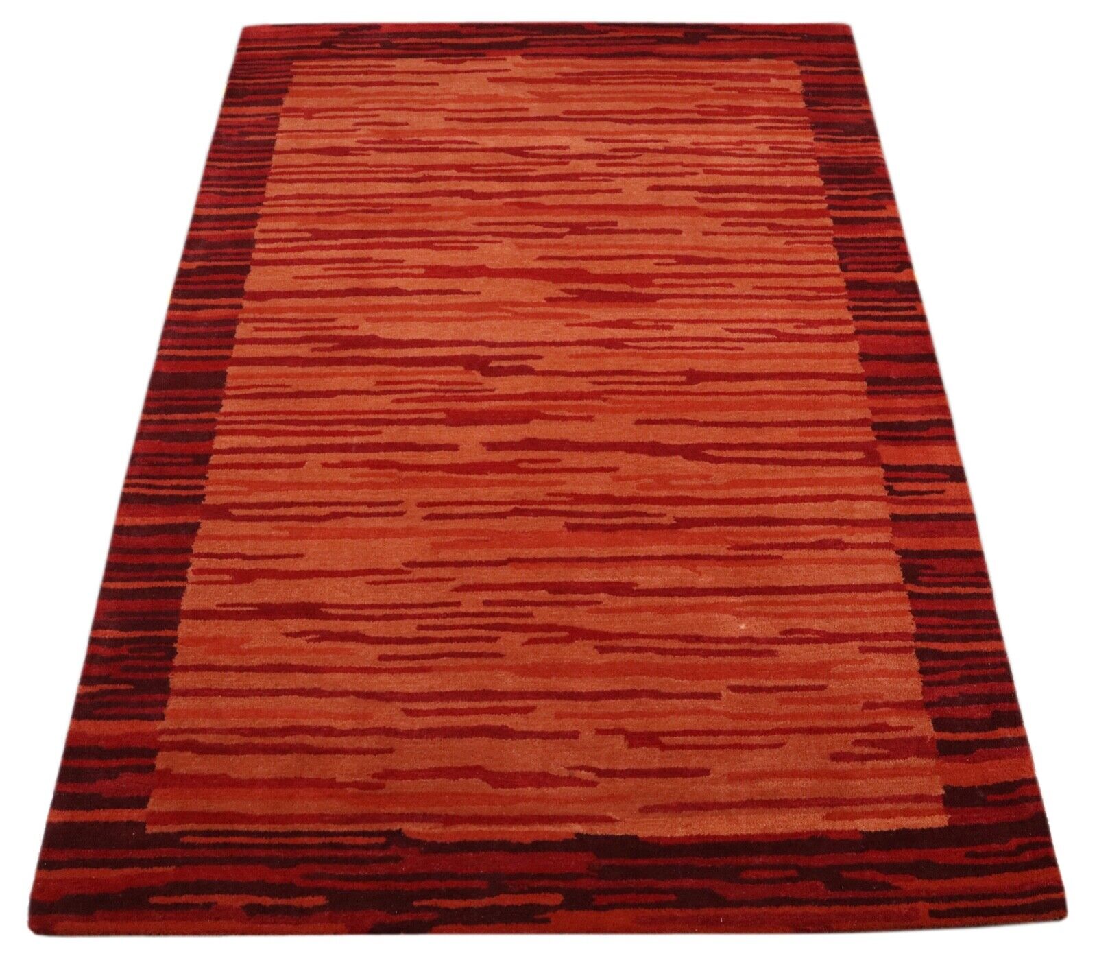 Terrakotta Teppich 100% Wolle Orange 160X230 cm Handarbeit Handgetuftet T916