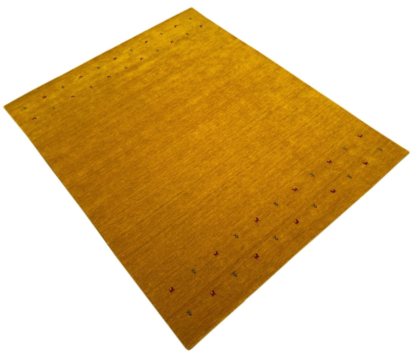 Gold Gabbeh Teppich 100% Wolle Orientteppich Handgewebt  Loom Brücke G625T3