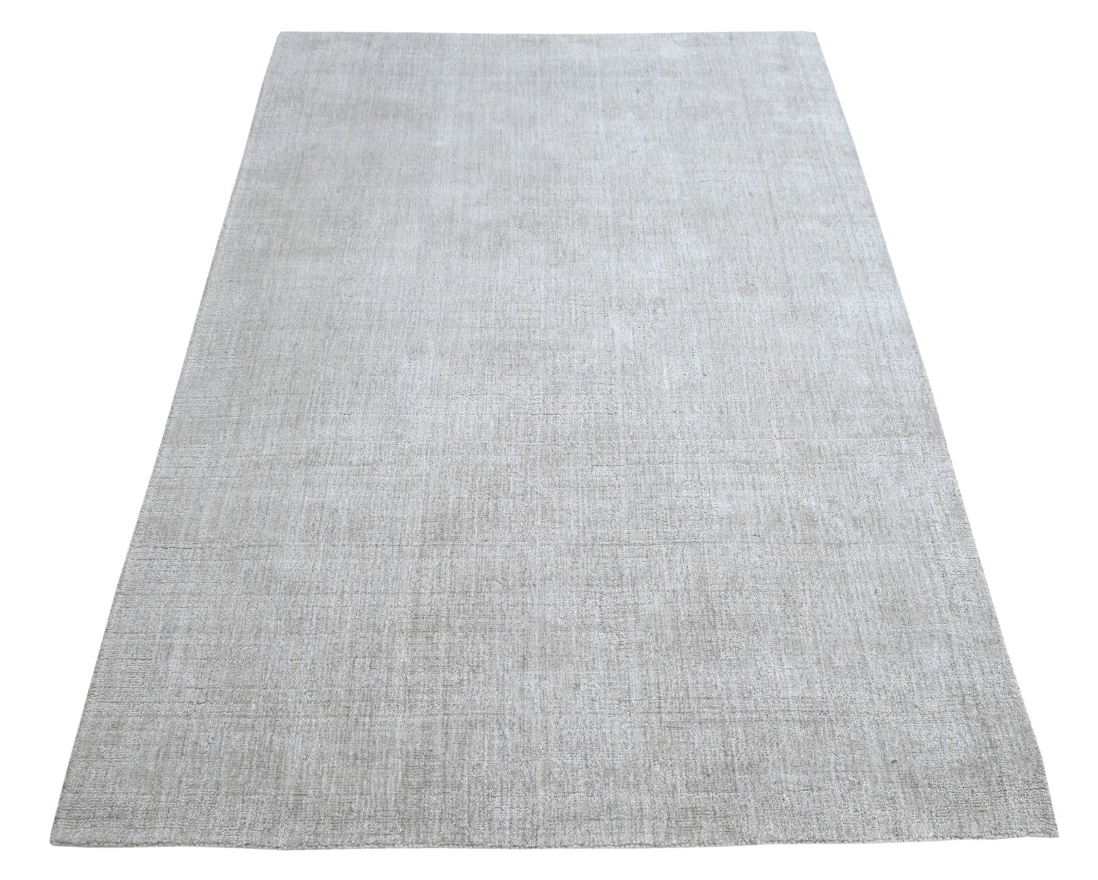 Handgewebter Teppich 120x180 Beige Glanzoptik Leinen Flach Wohnzimmer SH254