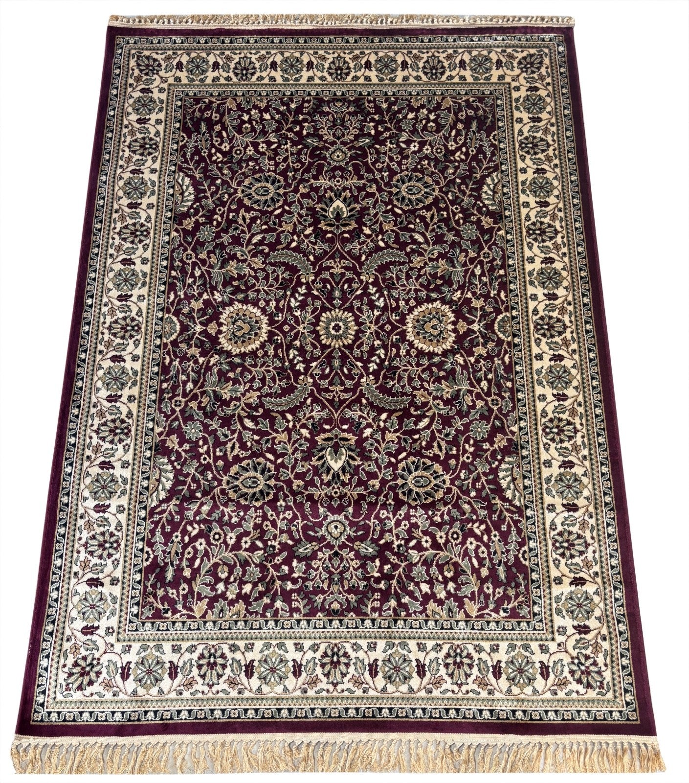 Kashmir Design Orientteppich 150x210 cm Viskose Seidenglanz Kastanienbraun M604M