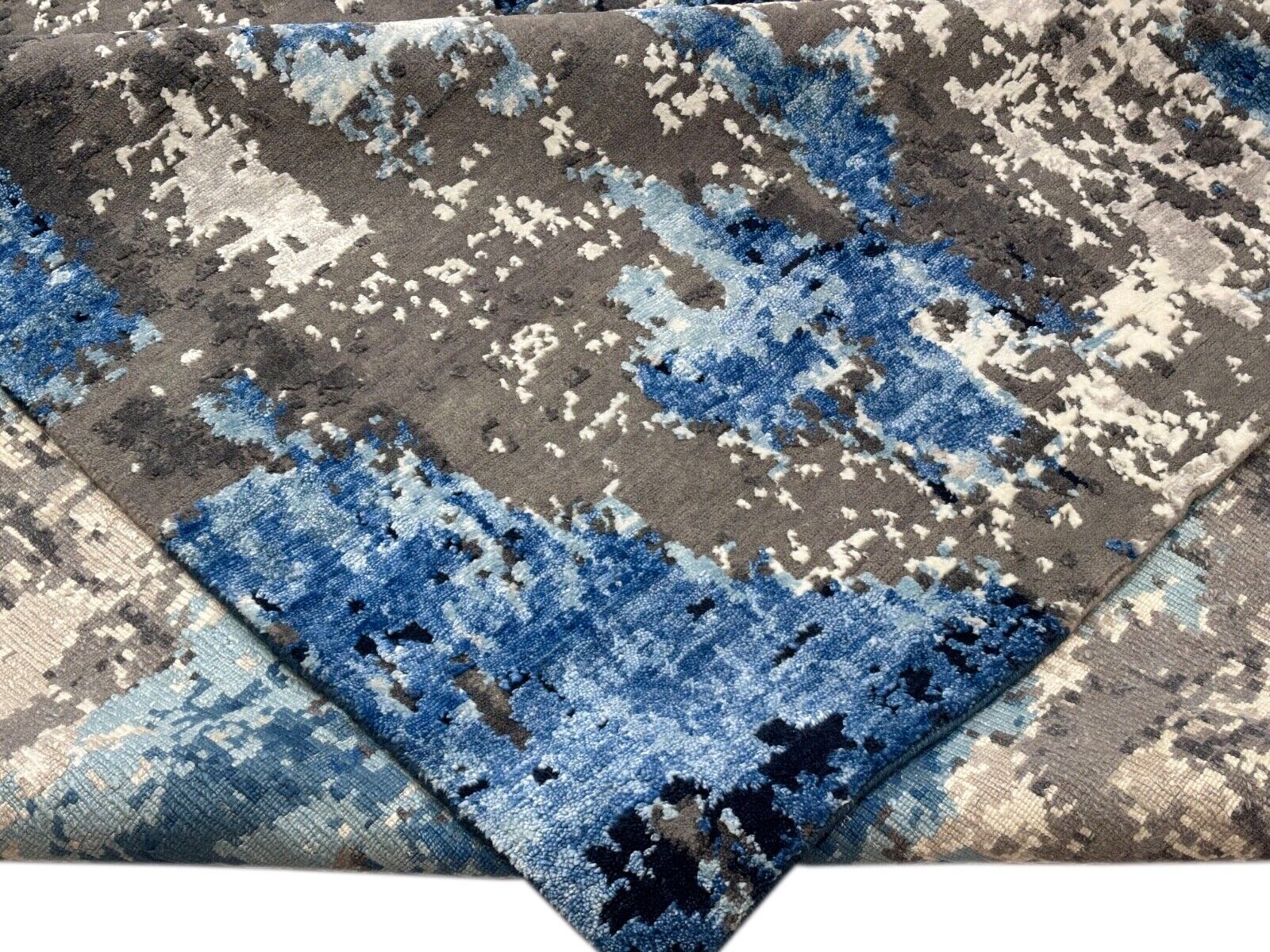 Handgeknüpft  Teppich Einzigartiges Design Bambus seide Wolle 168X242 cm DS4