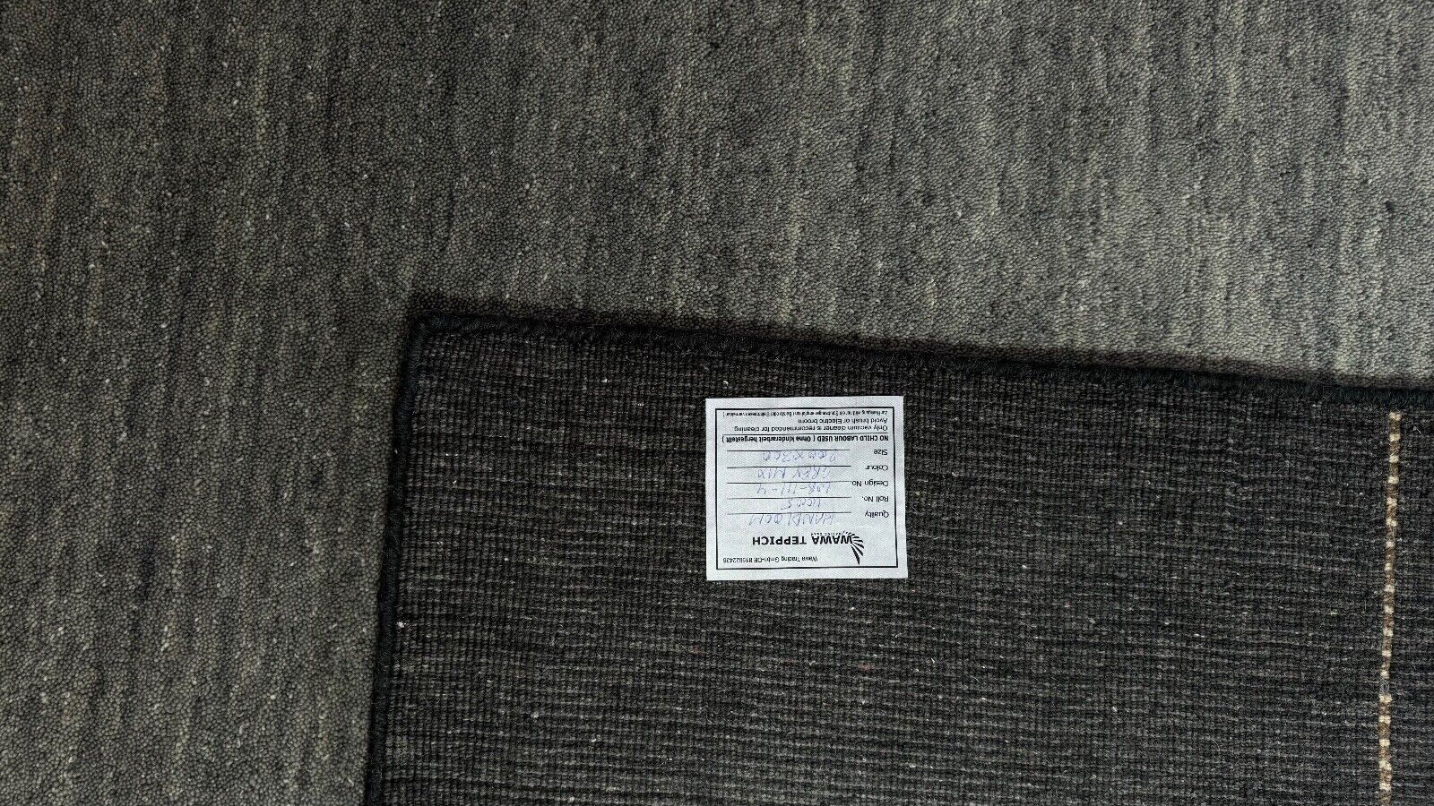 Teppich 100% Wolle 200x300 cm Grünlich Grauer Handgewebt Orient Gabbeh WR111