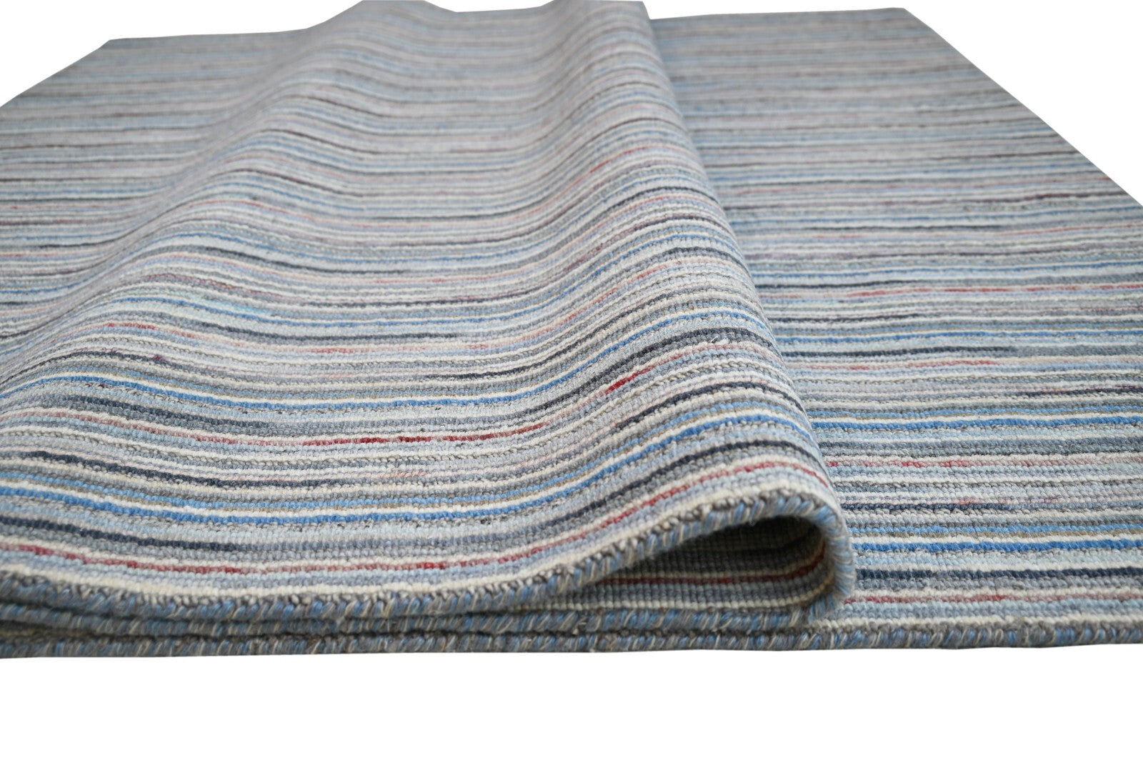 Ručně tkaný koberec 150x240 MODRÝ lesklý vlněný koberec do obývacího pokoje SH115