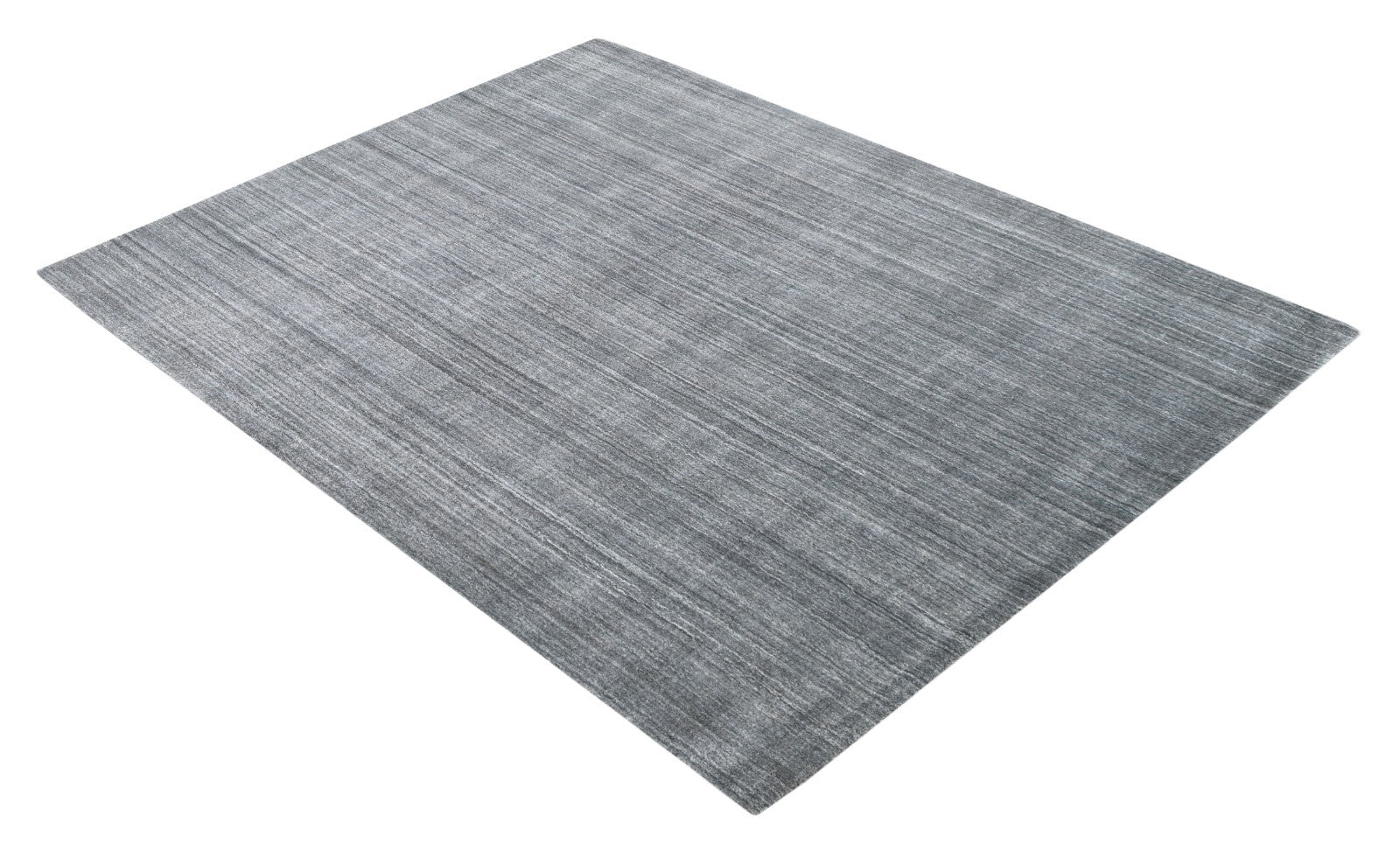 Handgeweven vloerkleed 150x240 cm, antracietkleurige, glanzende wol-viscose, woonkamer SH124