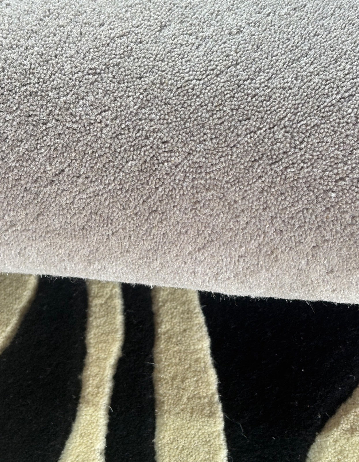 ZEBRA Design Teppich 200x300 cm  Handgetuftet 100% Wolle Grau Schwarz Beige R47