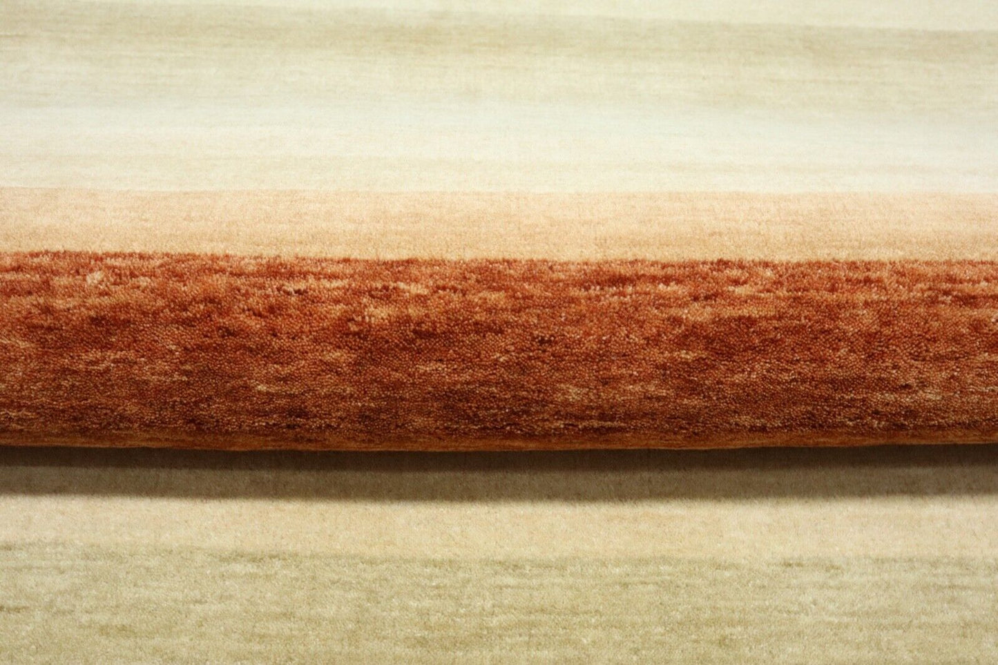 Teppich 100% Wolle 170x240 cm Terrakotta Beige Handgewebt Gabbeh LR1048