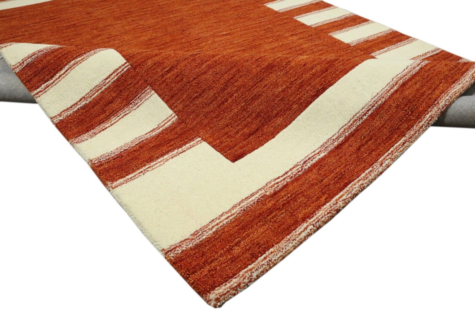 Terrakottamatto, 100 % villaa, oranssi, 160x230 cm, käsintehty, käsin tuftattu, T928