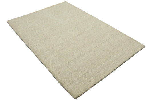 Teppich 100% Wolle 120X180 cm Handarbeit Beige Handgetuftet T971