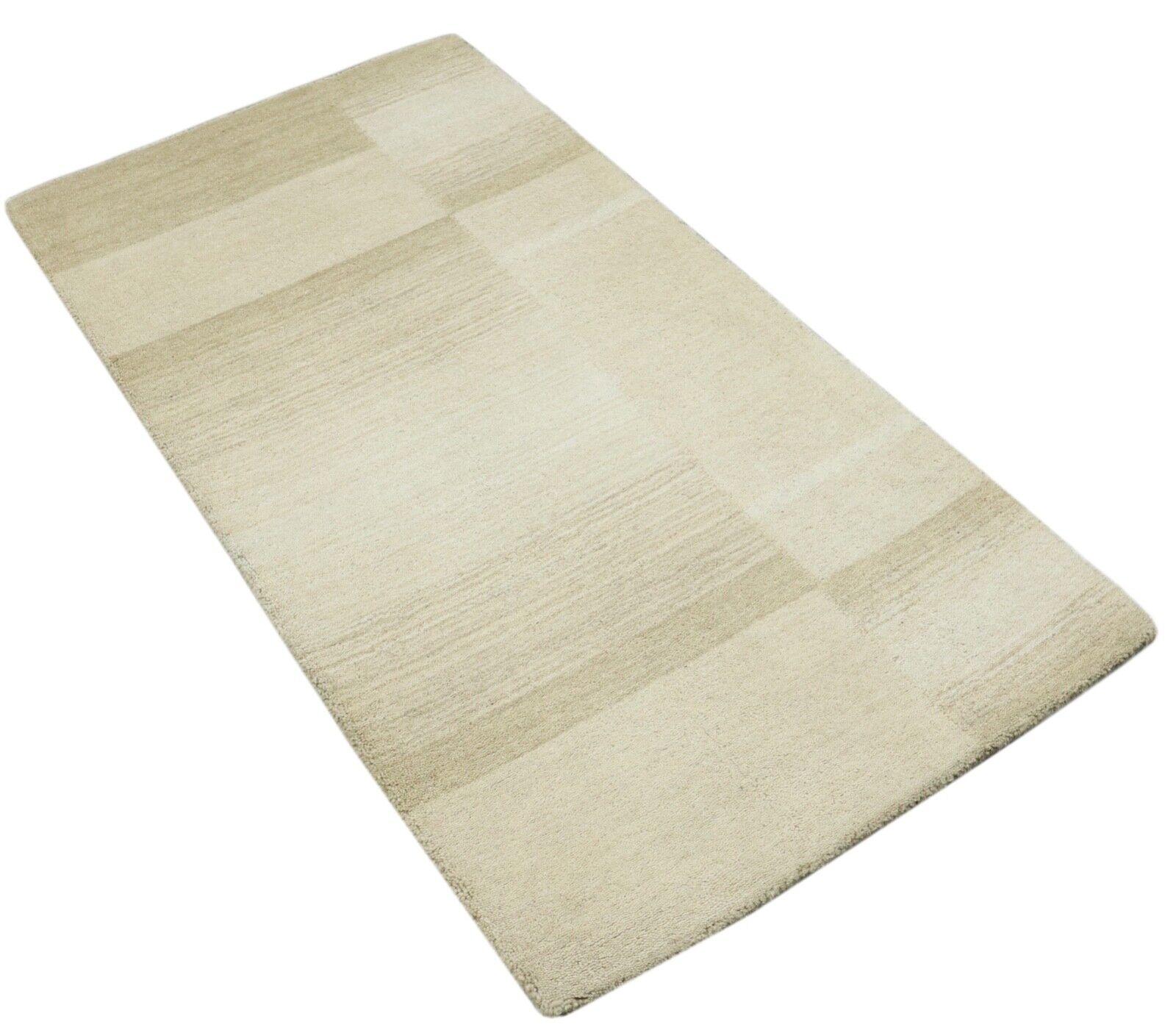 Tappeto Gabbeh 100% lana 70X140 cm fatto a mano beige annodato a mano T1027