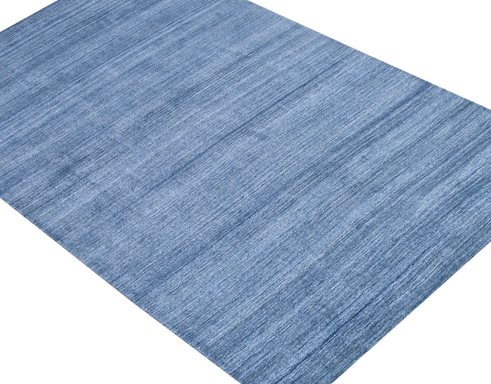 Handgeweven vloerkleed 150x240 cm, blauw, glanzende look, wol, plat, woonkamer SH219