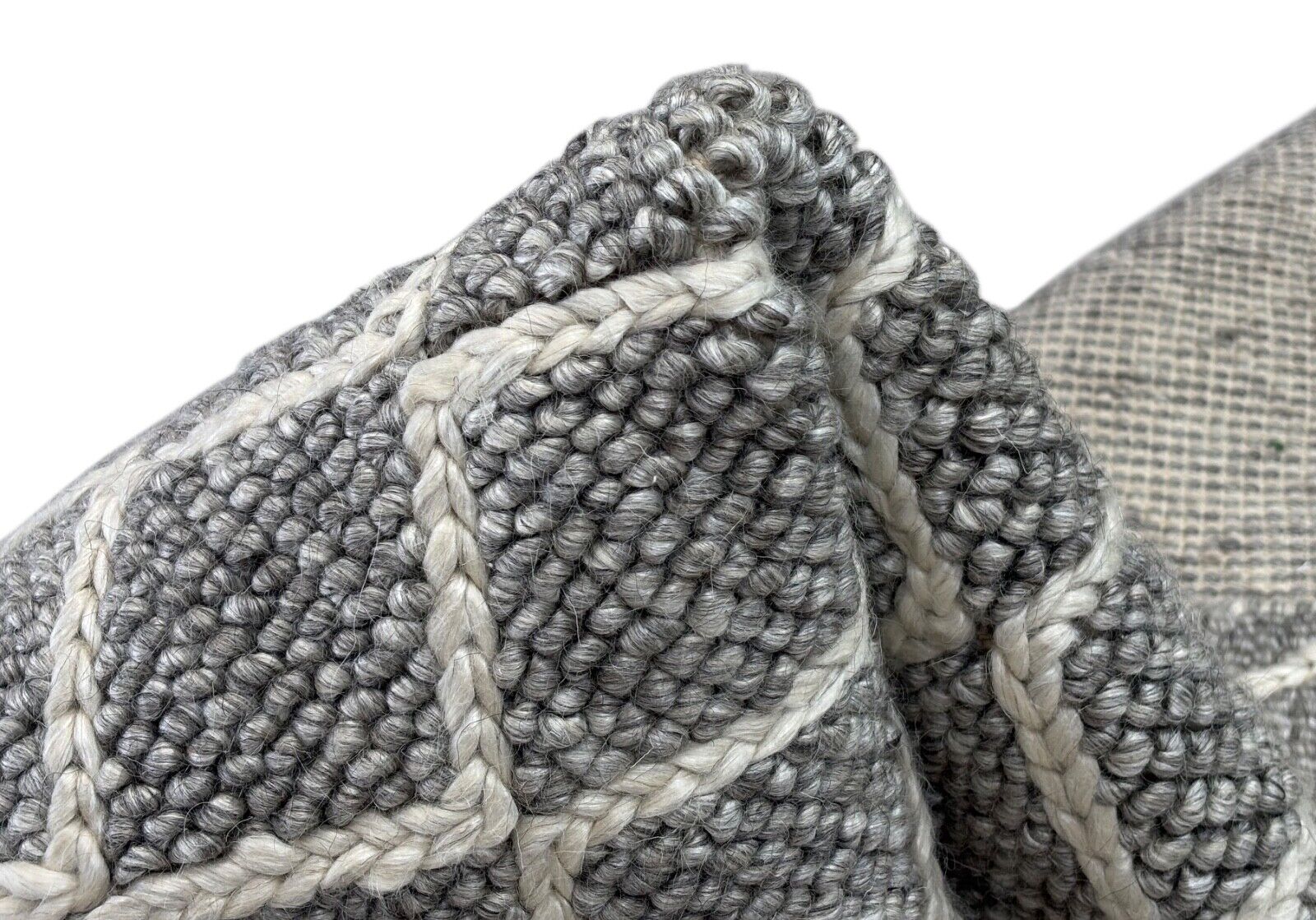 Handgewebter Wollteppich 170x240 cm – Raffiniertes geometrisches Design DS1