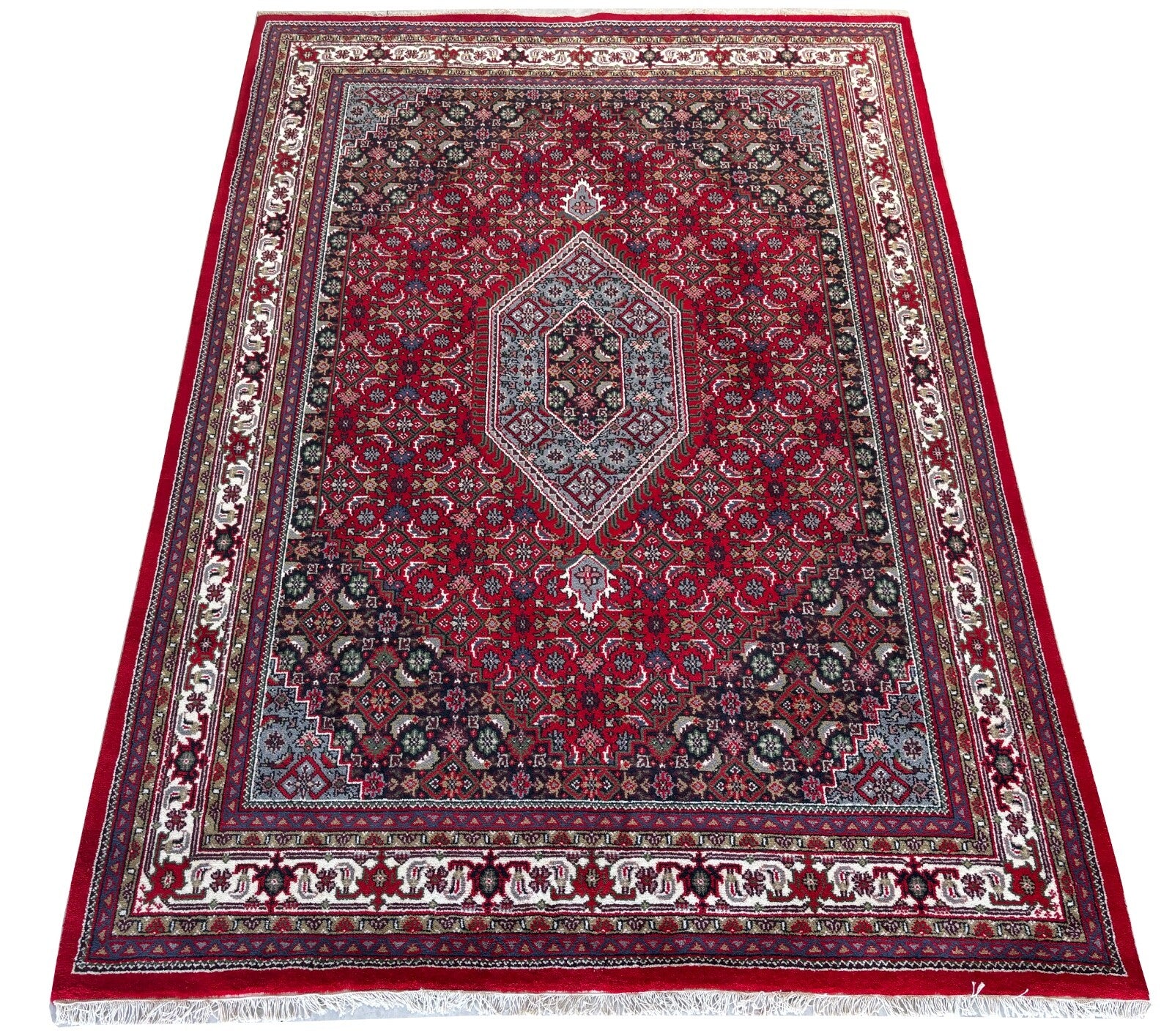 Orientteppich 300x400 Rot Handgeknüpft Bidjar Design 100 % Schurwolle Teppich