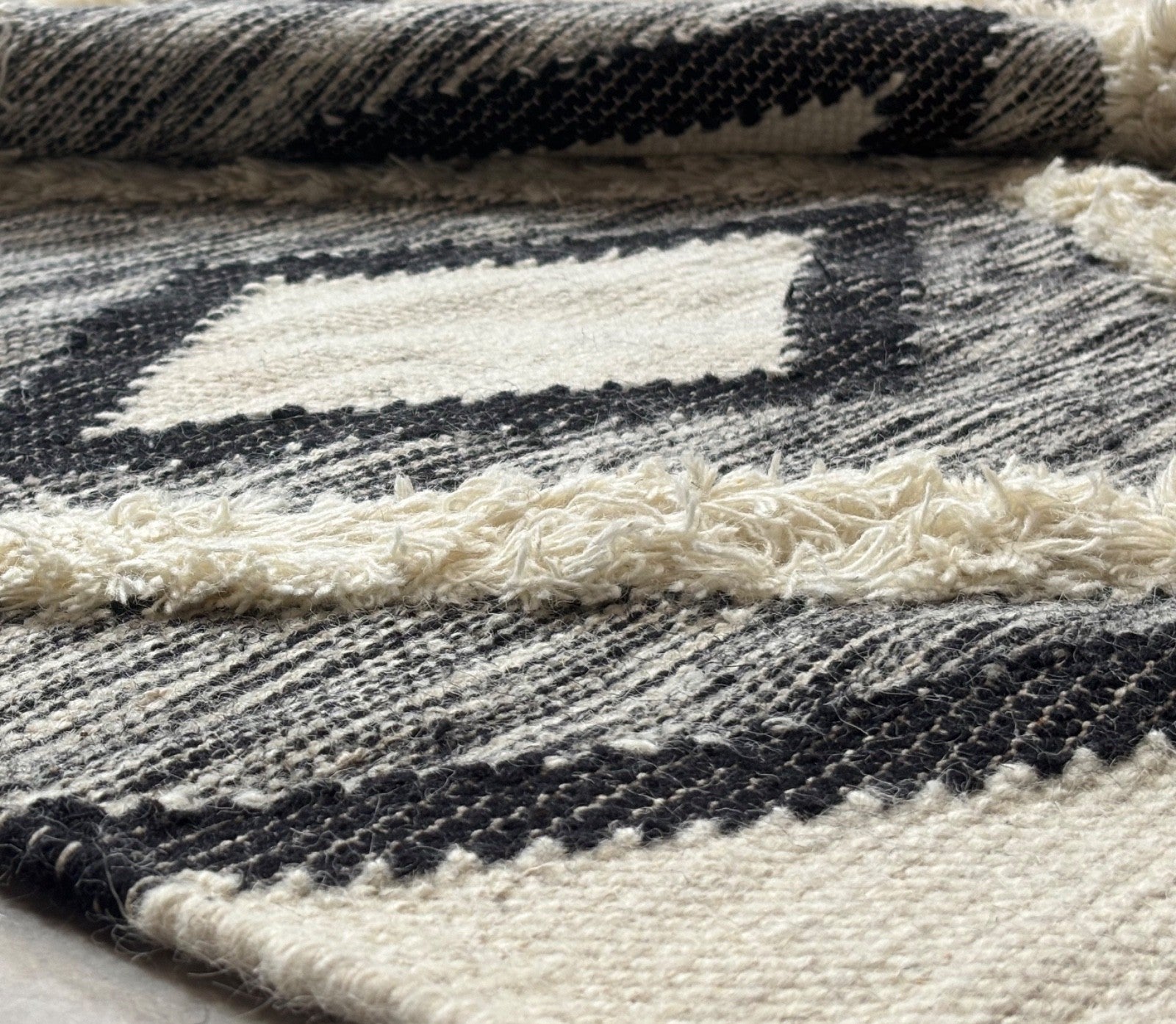 Kilim Teppich Handgewebt Wolle Beige Wohnzimmer Esszimmer 155x240 cm