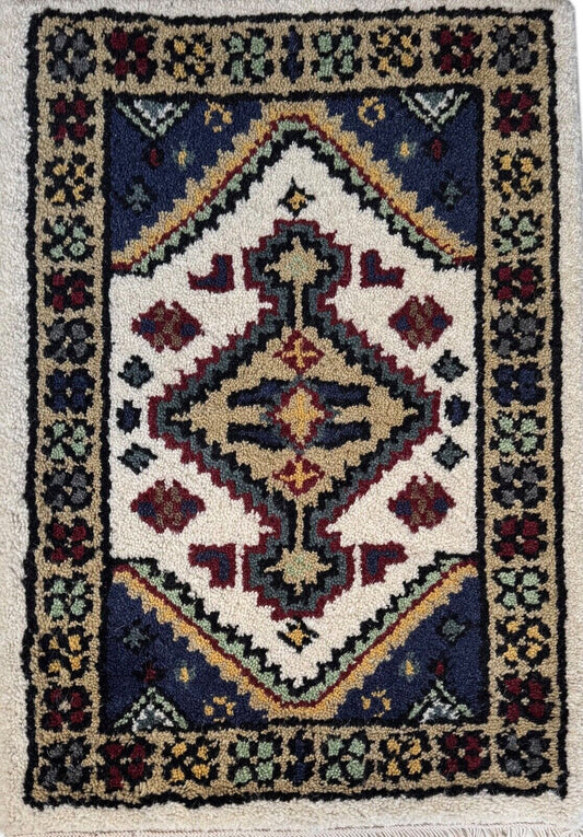 Edler Brücke Teppich 40x60 cm Handgeknüpfter Wollteppich 100% Schurwolle PH43
