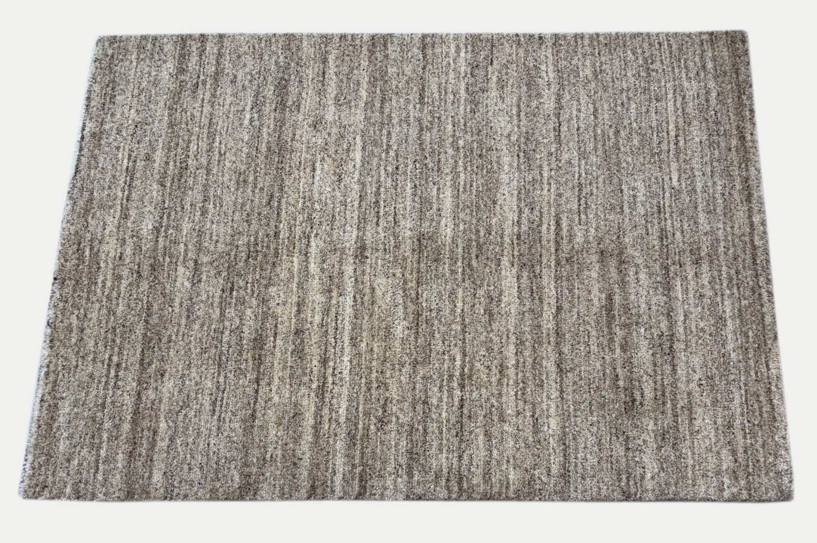 Wollteppich 140x200cm Handgeknüpft 100% Wolle  Braun Grau Modern ST61