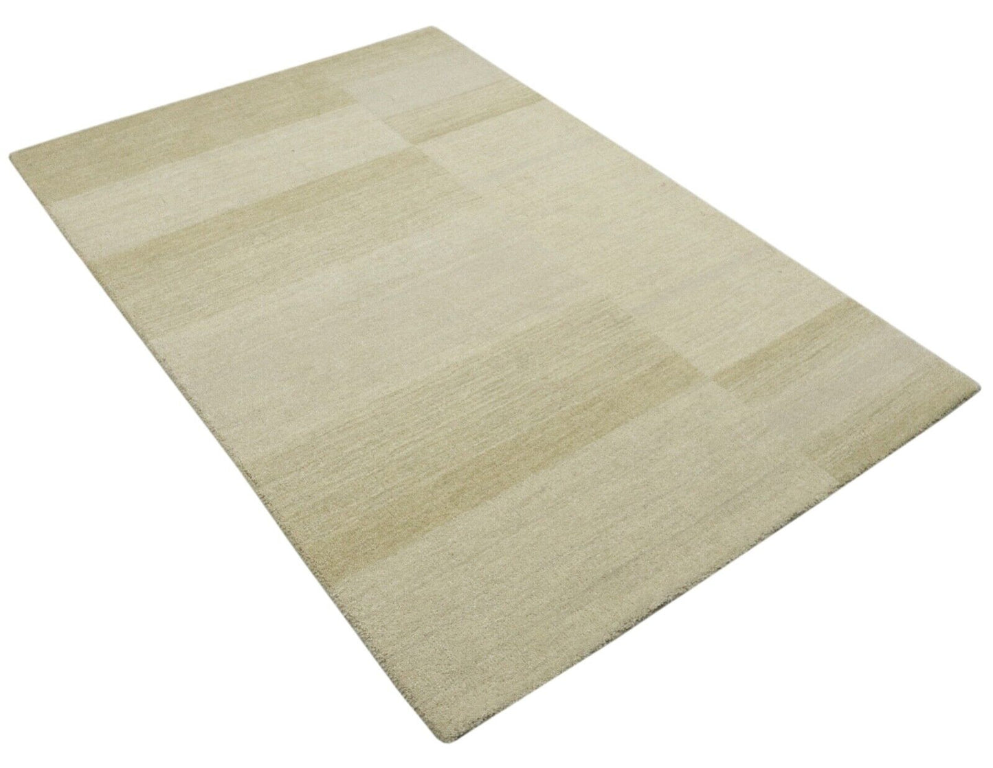 Beige Teppich 100% Wolle 120X180 cm Handarbeit Handgetuftet T963