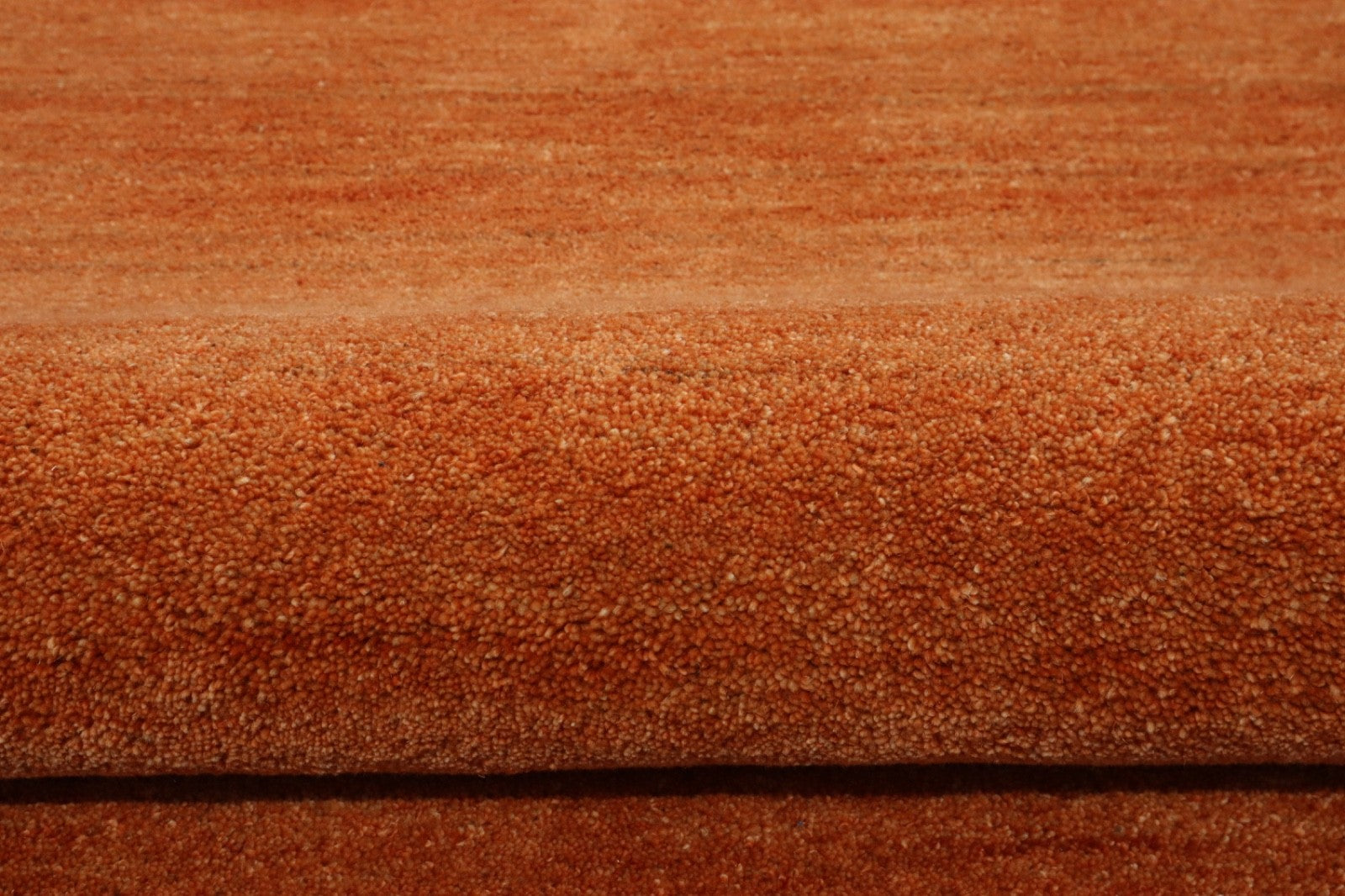 Gabbeh Teppich 100% Wolle Orange Uni Farbe 120x180 cm  Handgemacht PL23