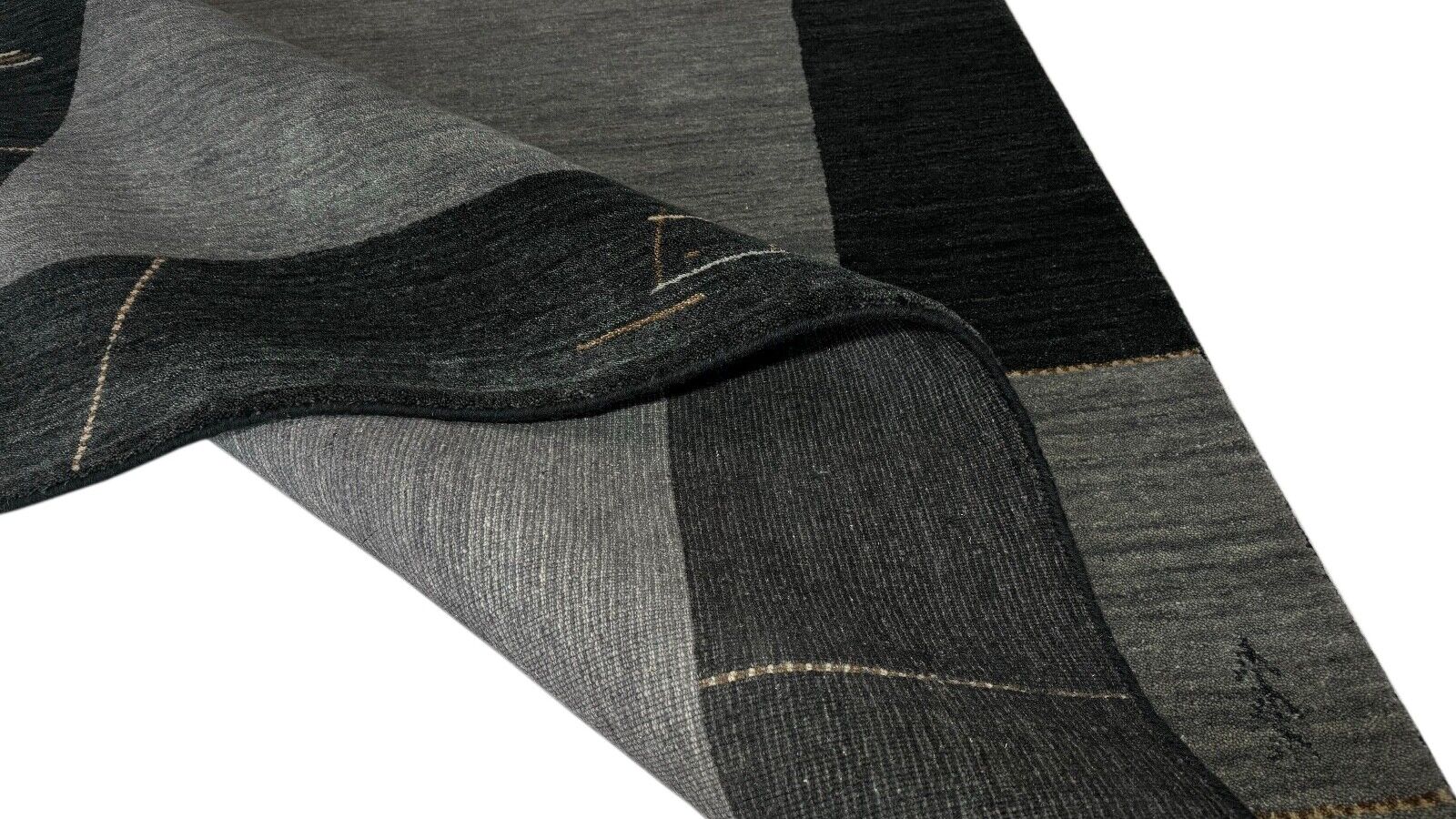 Teppich 100% Wolle 200x300 cm Grünlich Grauer Handgewebt Orient Gabbeh WR111