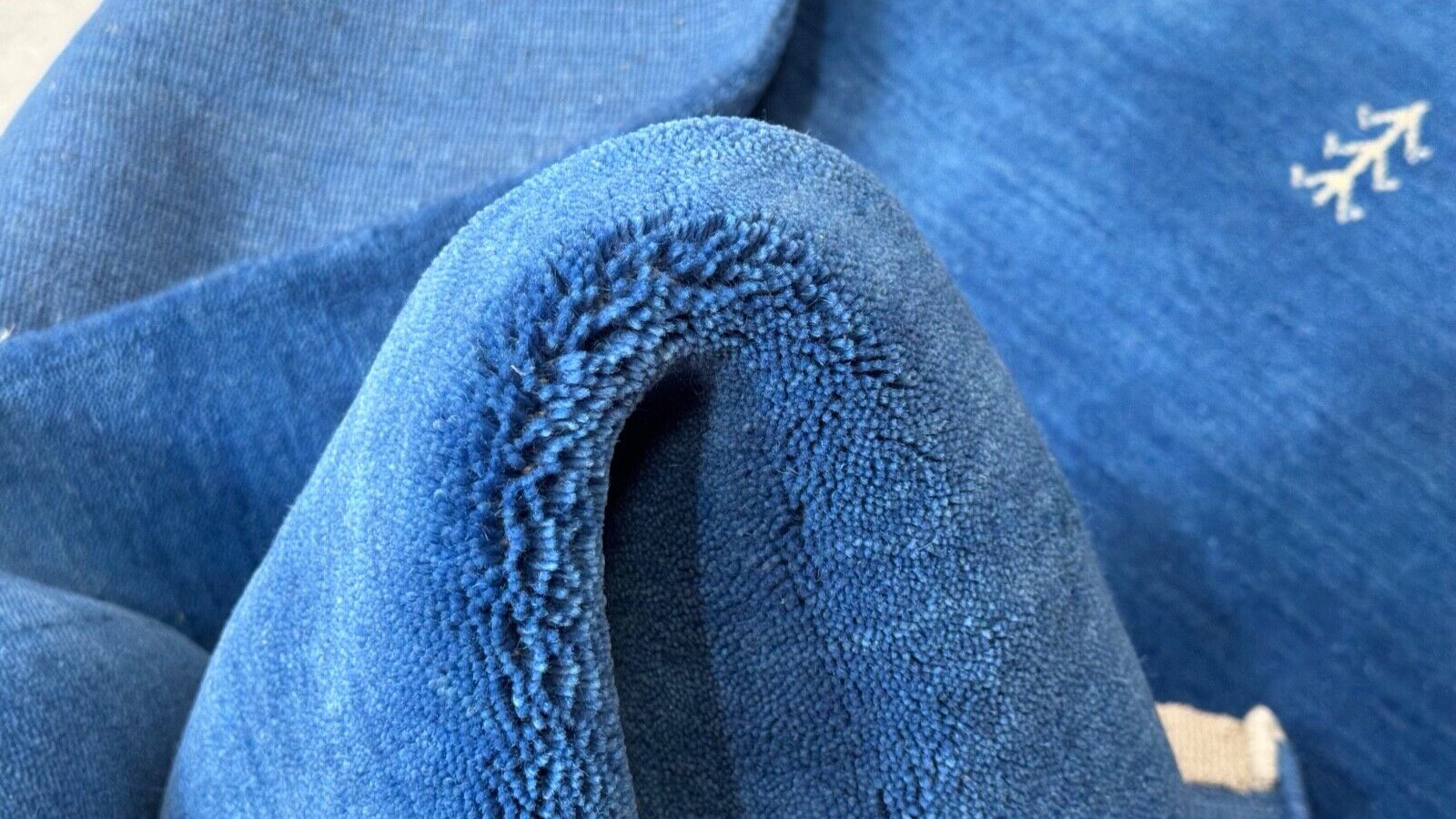 Tappeto Gabbeh blu 120x180 cm Tessuto a mano 100% lana Telaio Lori Debbich G64T6