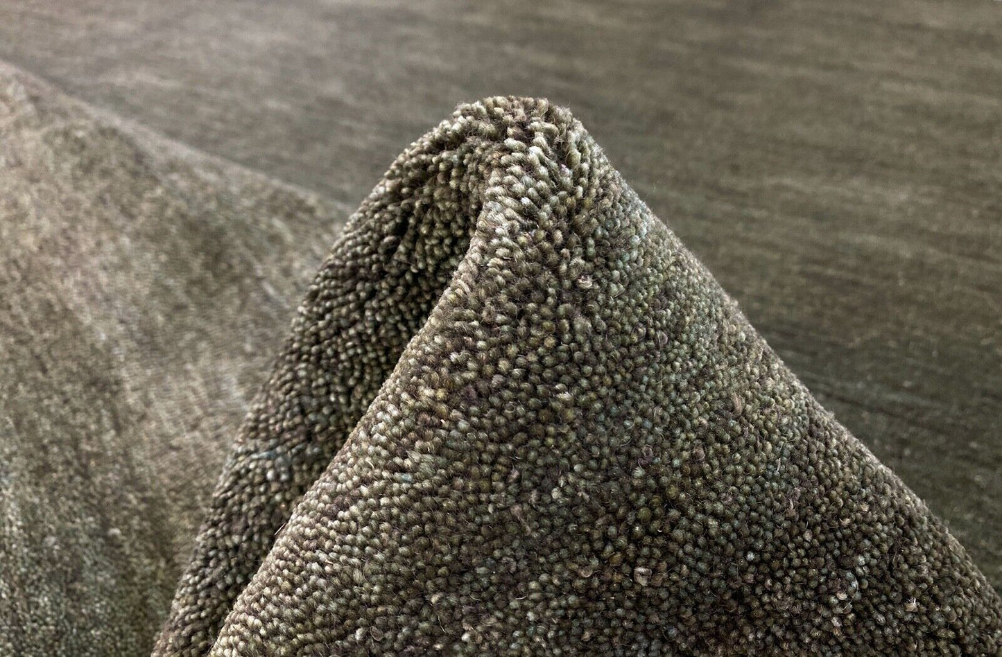 Orientteppich Gabbeh Teppich 100% Wolle Grün Handgewebt Loom Debbich