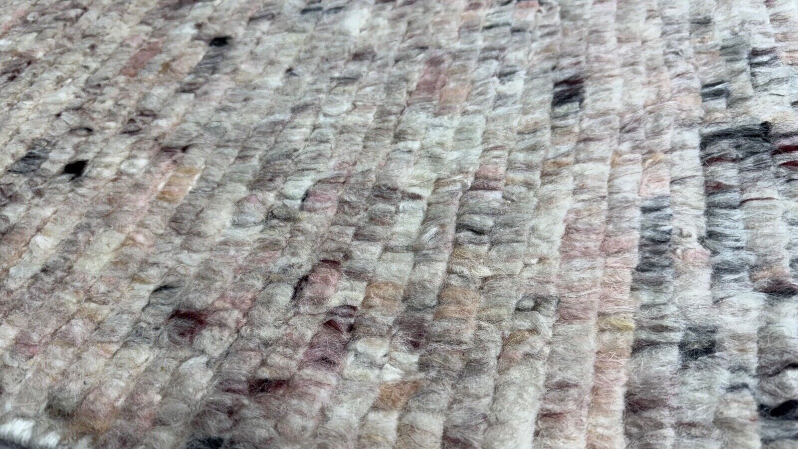 手織りウール100%ラグ 60x90 モダンデザインラグ グレーベージュ BCI83