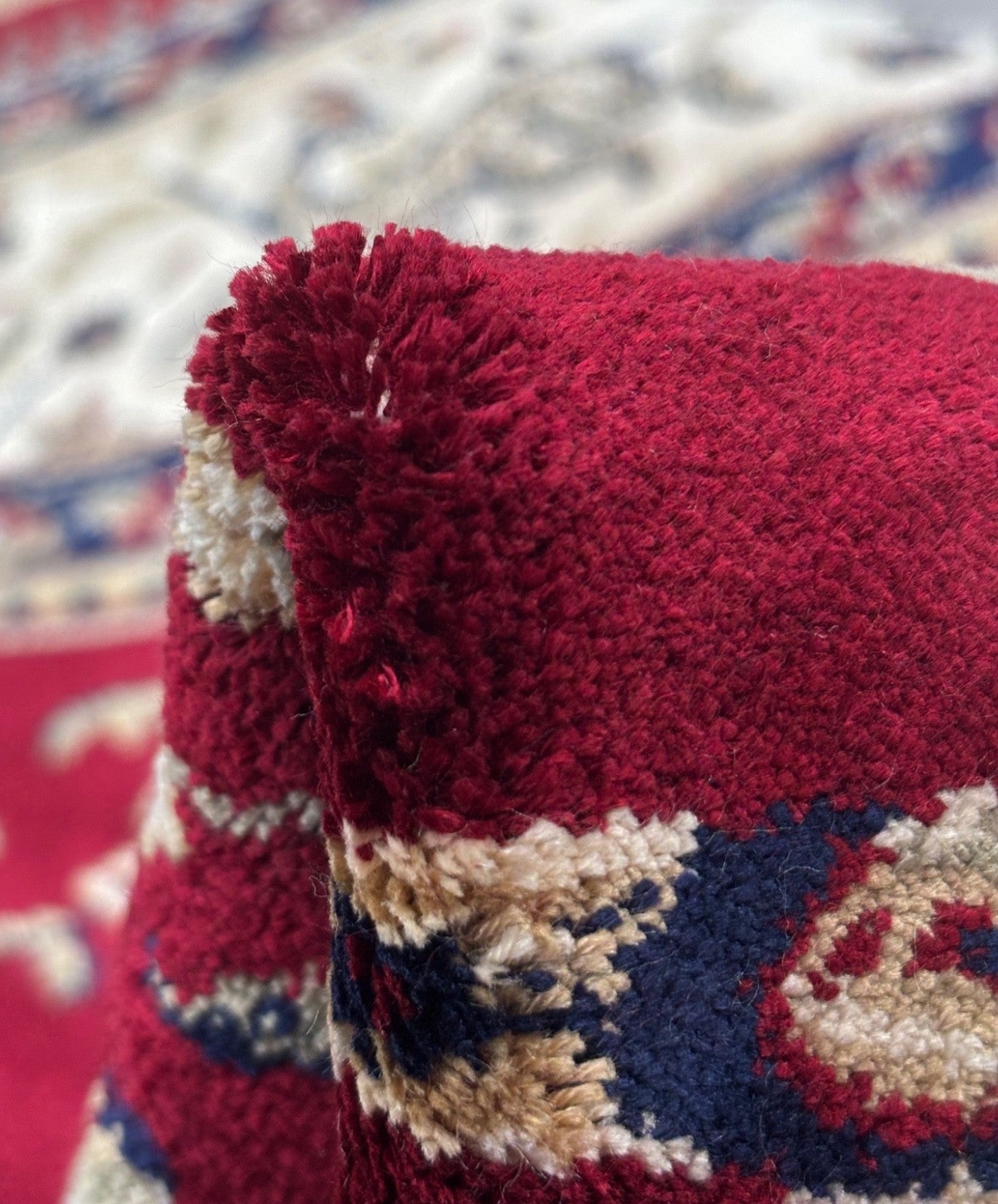 Orientteppich Kashmir Design 150x210 cm Viskose Seidenglanz Rot Beige M57R