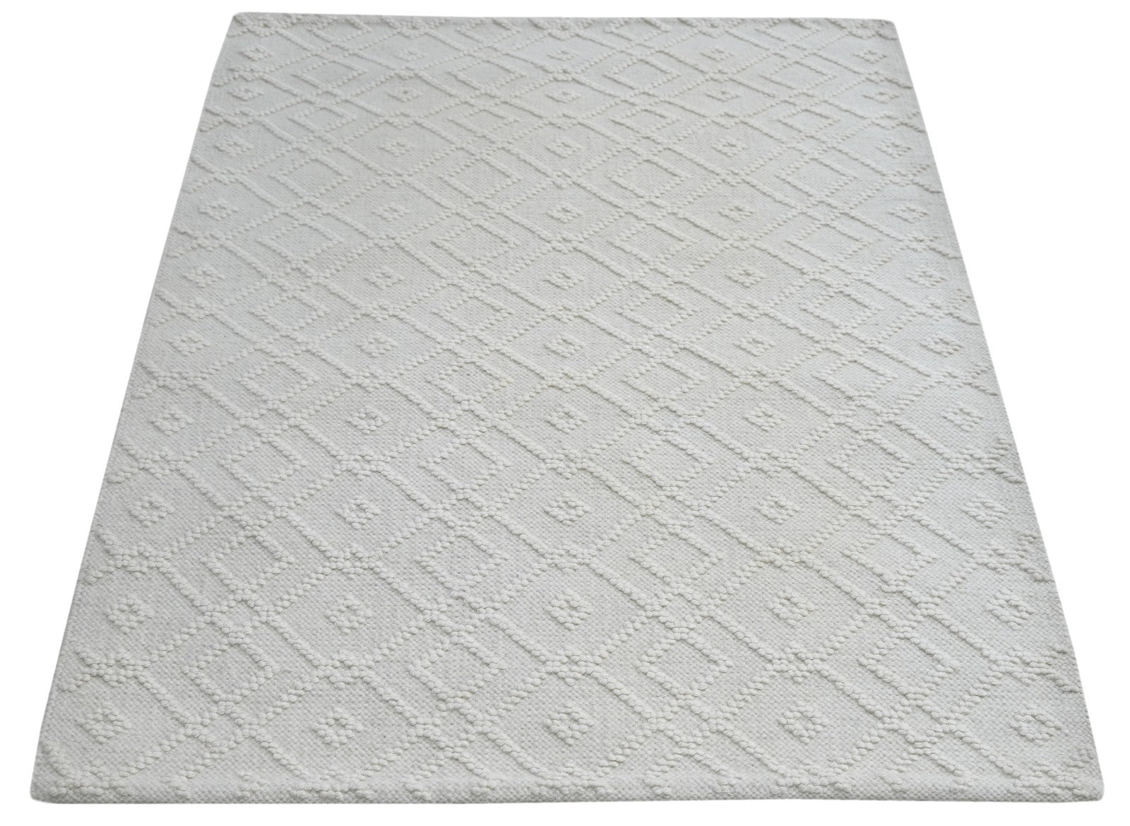 Bunter Wollteppich 120x180 cm Handgefertigt Modern Teppich sh161