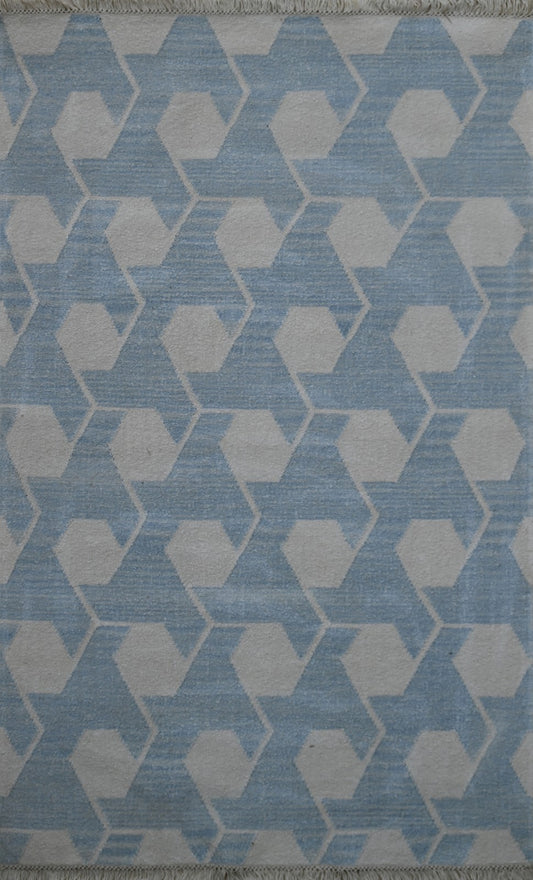 Bunter Wollteppich 120x180 cm Handgefertigt Modern Natur Teppich sh190