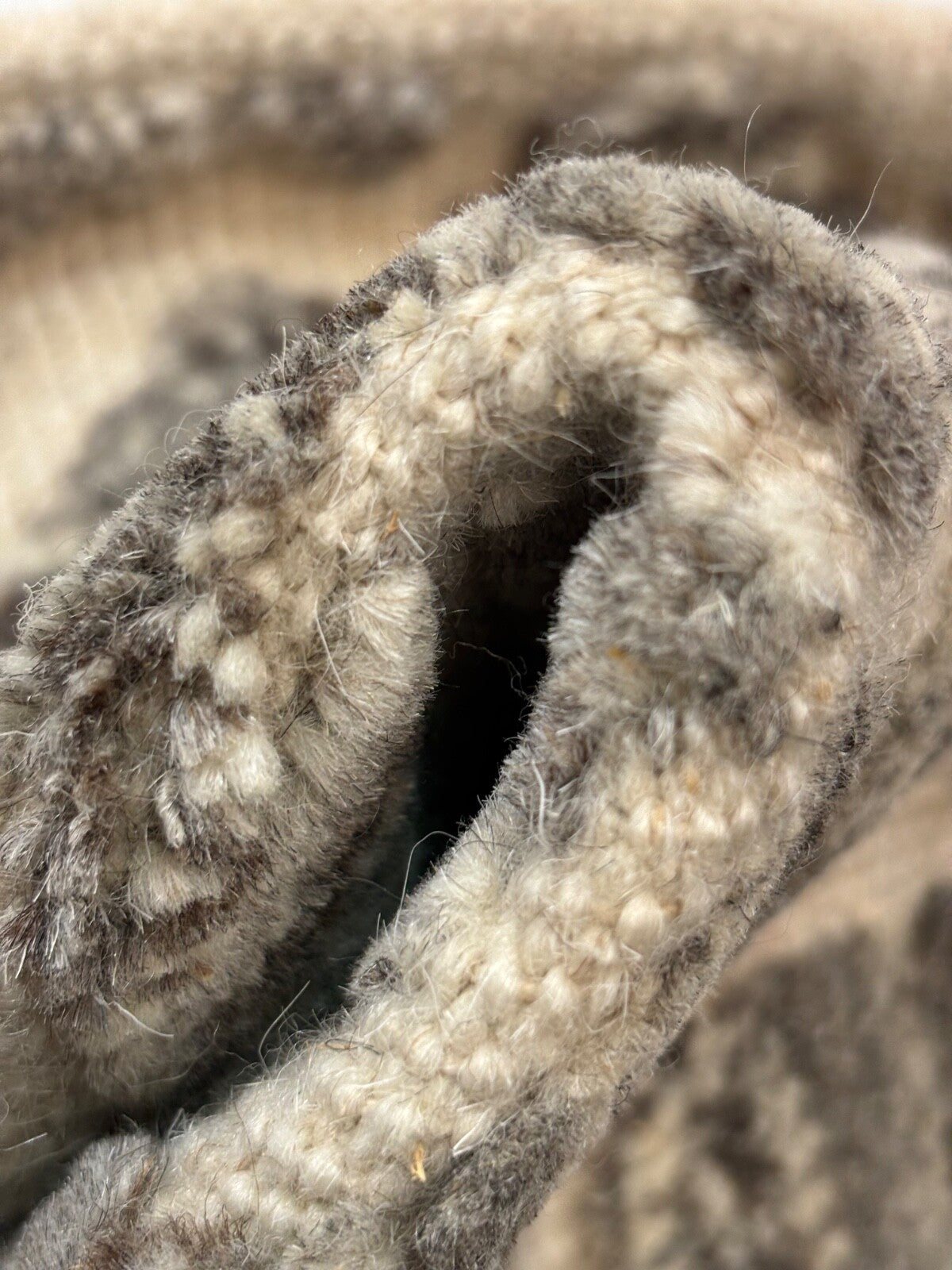 Tappeto annodato a mano in lana 100% 60x90cm Design moderno Naturale Grigio Beige ST138