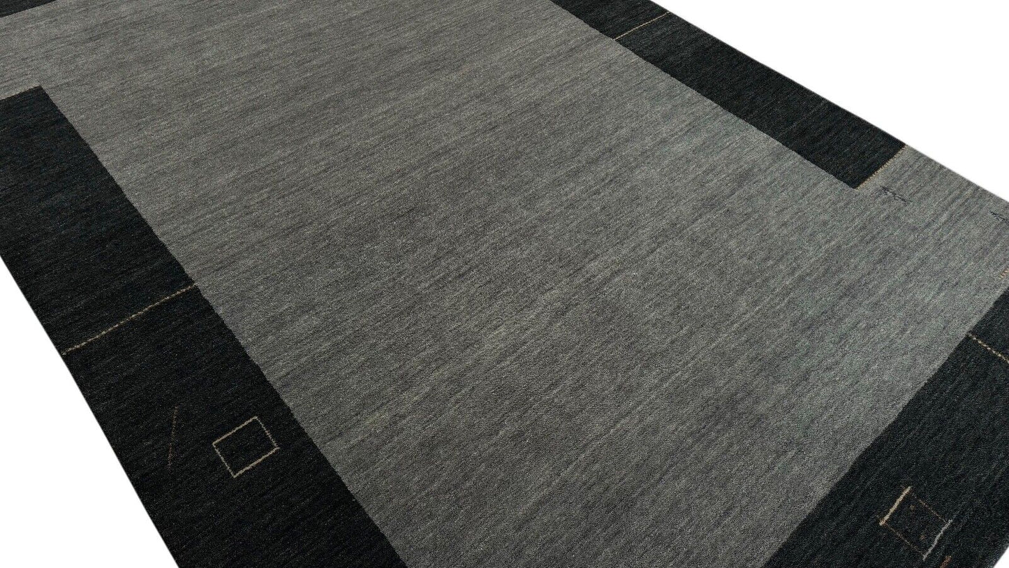 Teppich 100% Wolle 200x300 cm Grünlich Grauer Handgewebt Orient Gabbeh WR111