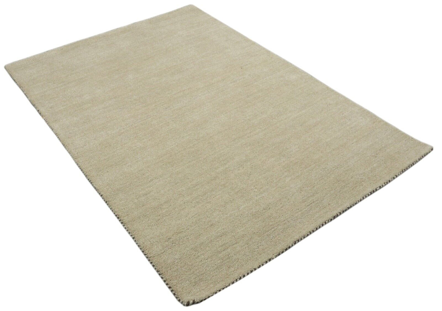 Teppich 100% Wolle 120X180 cm Handarbeit Beige Handgetuftet T970
